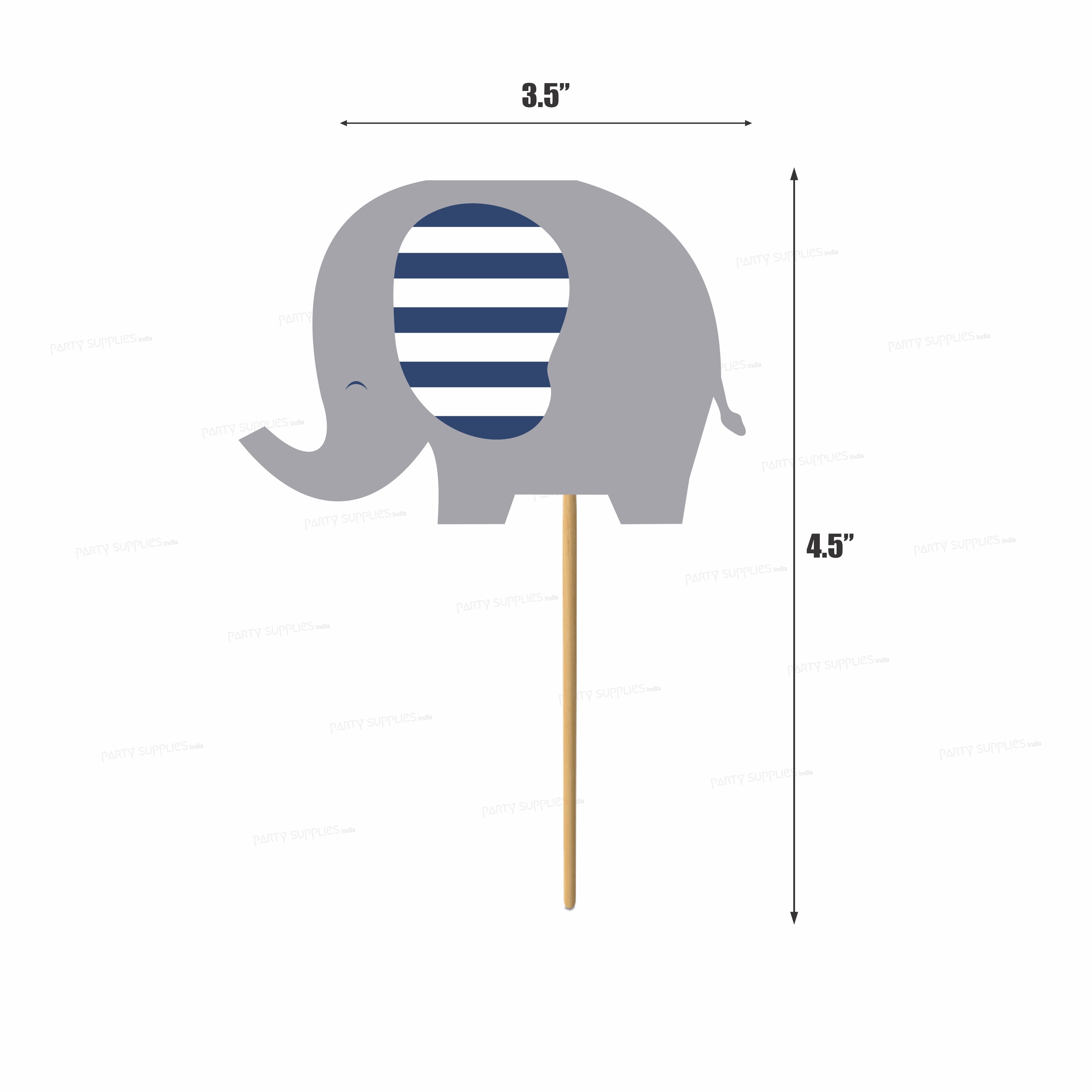 Blue Elephant Theme Cup Personalized Cake Topper - image 3 of 3 | Party Supplies India