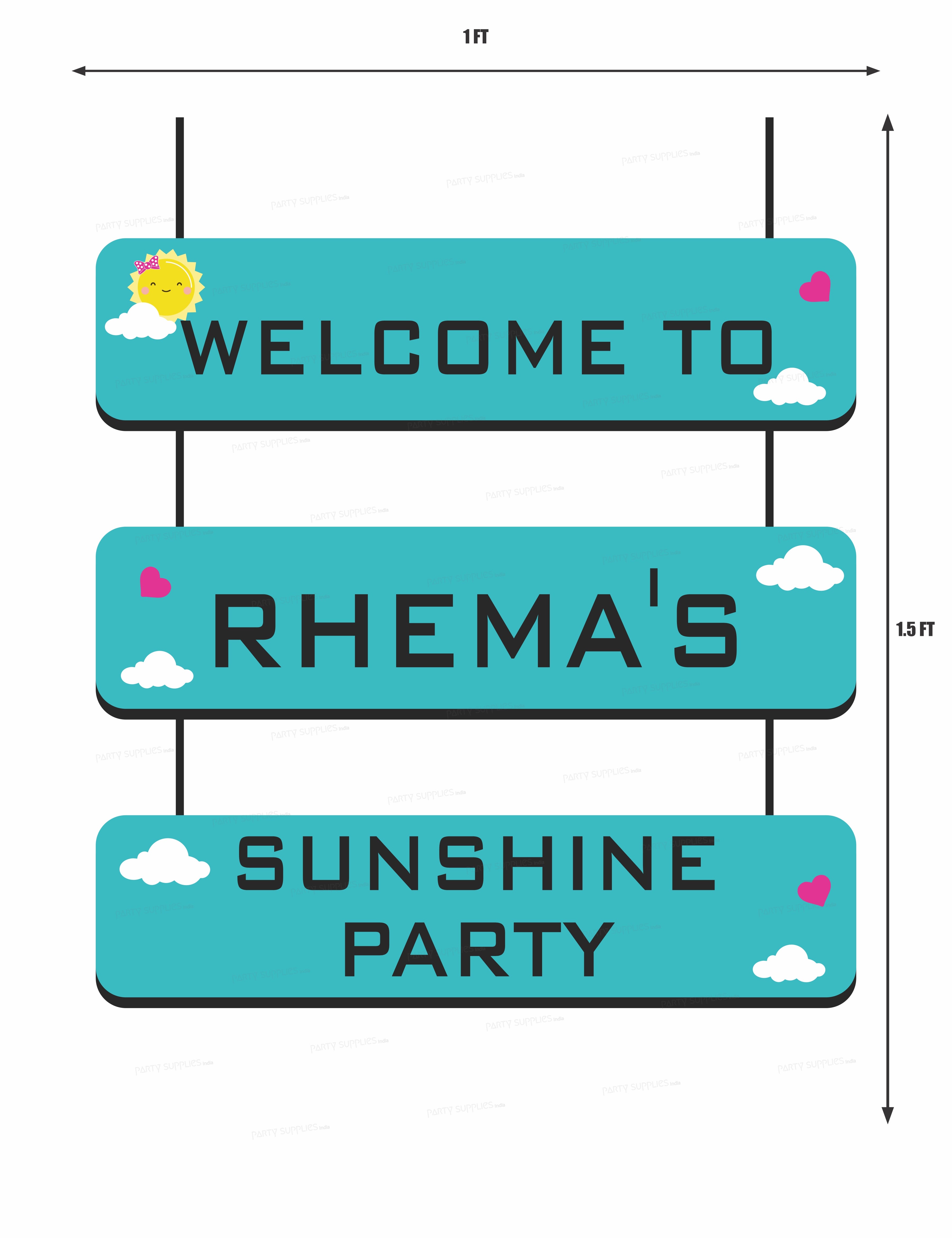 Sunshine Theme Girl Personalized Door Poster