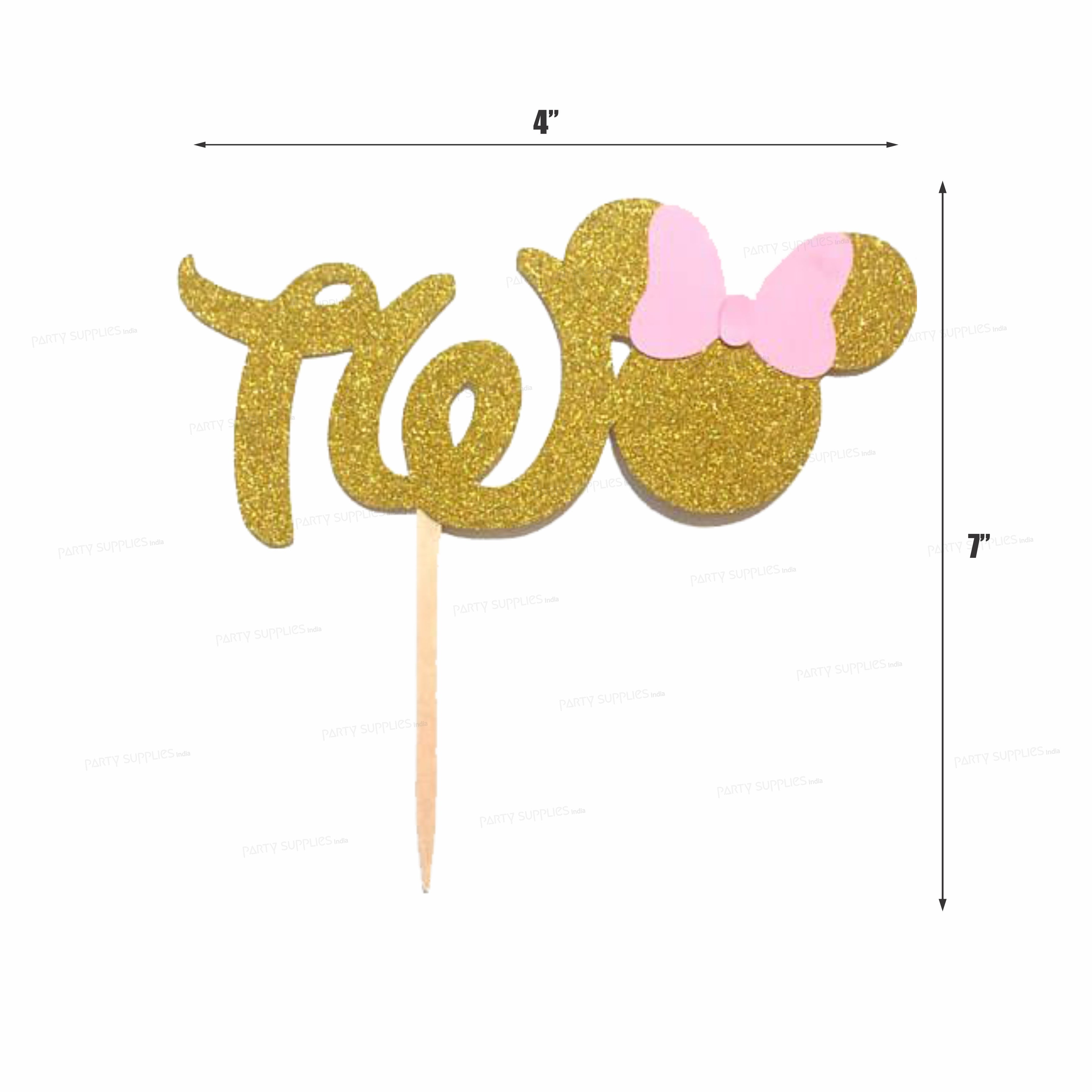 Minnie Mouse Name Theme Cake Topper