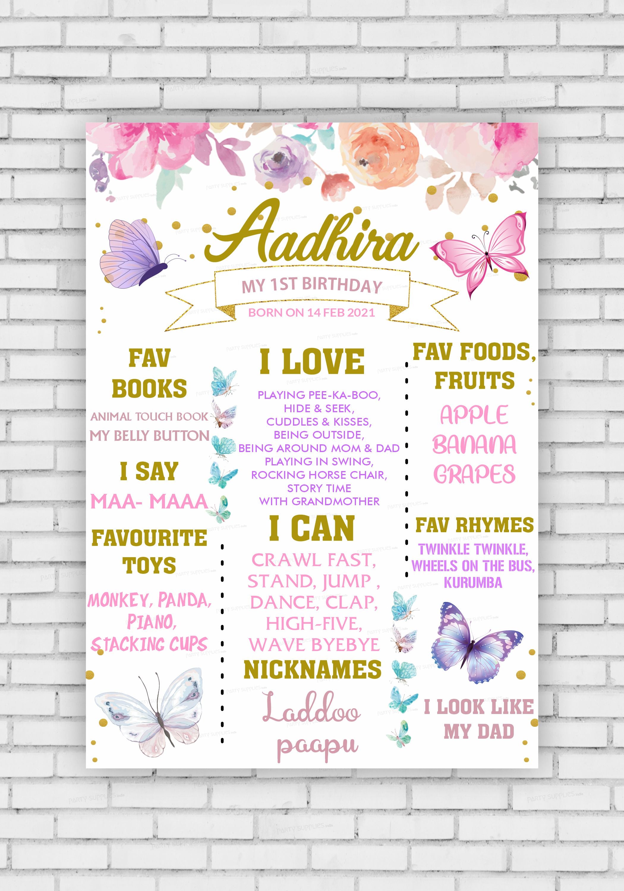 Butterfly Theme White Chalkboard