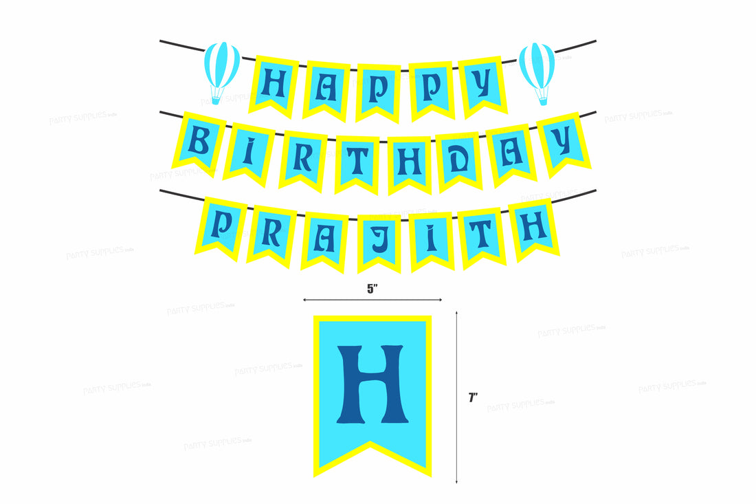 Hot Air Theme Boy Customized with Baby Name Hanging