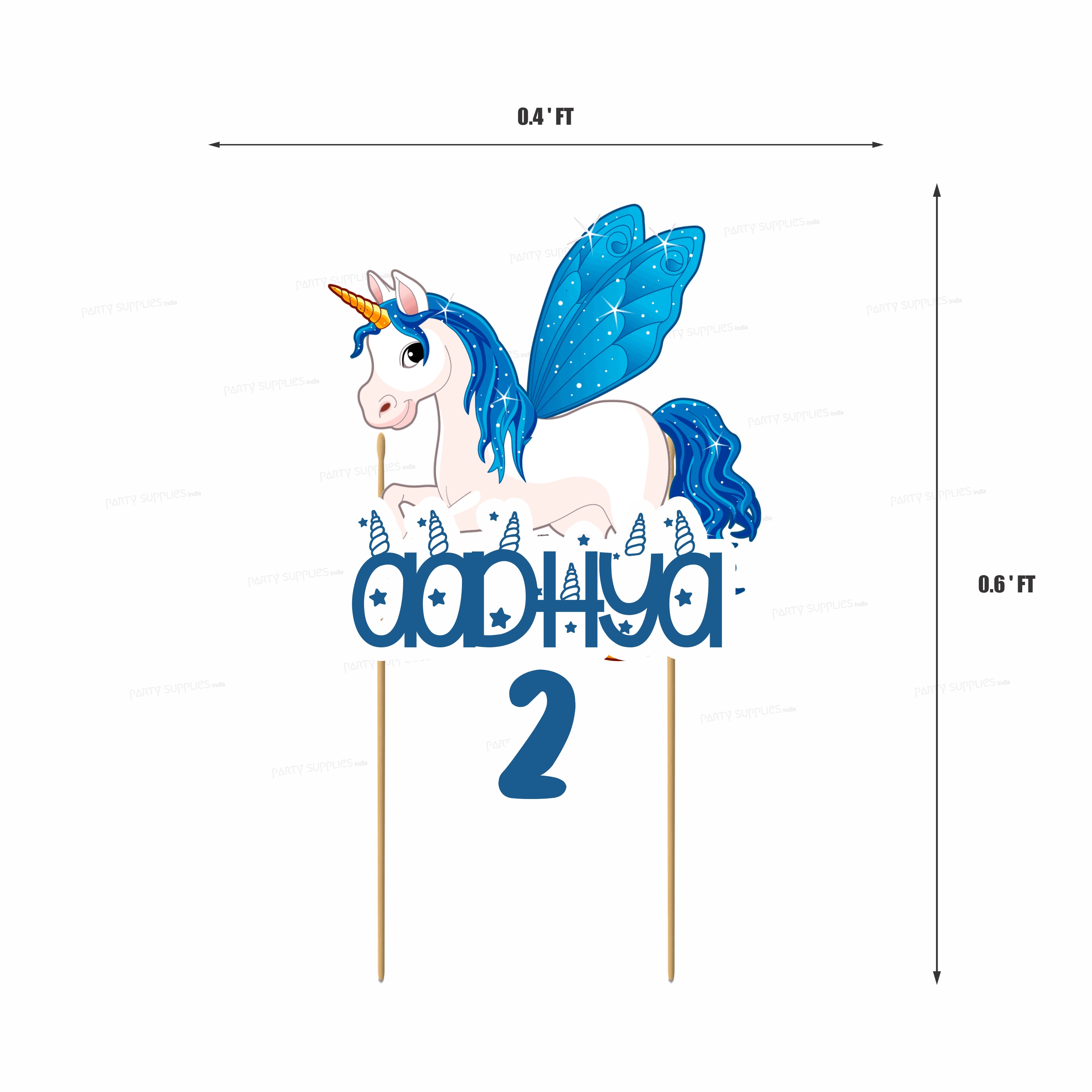 Unicorn Theme Customized Cake Topper