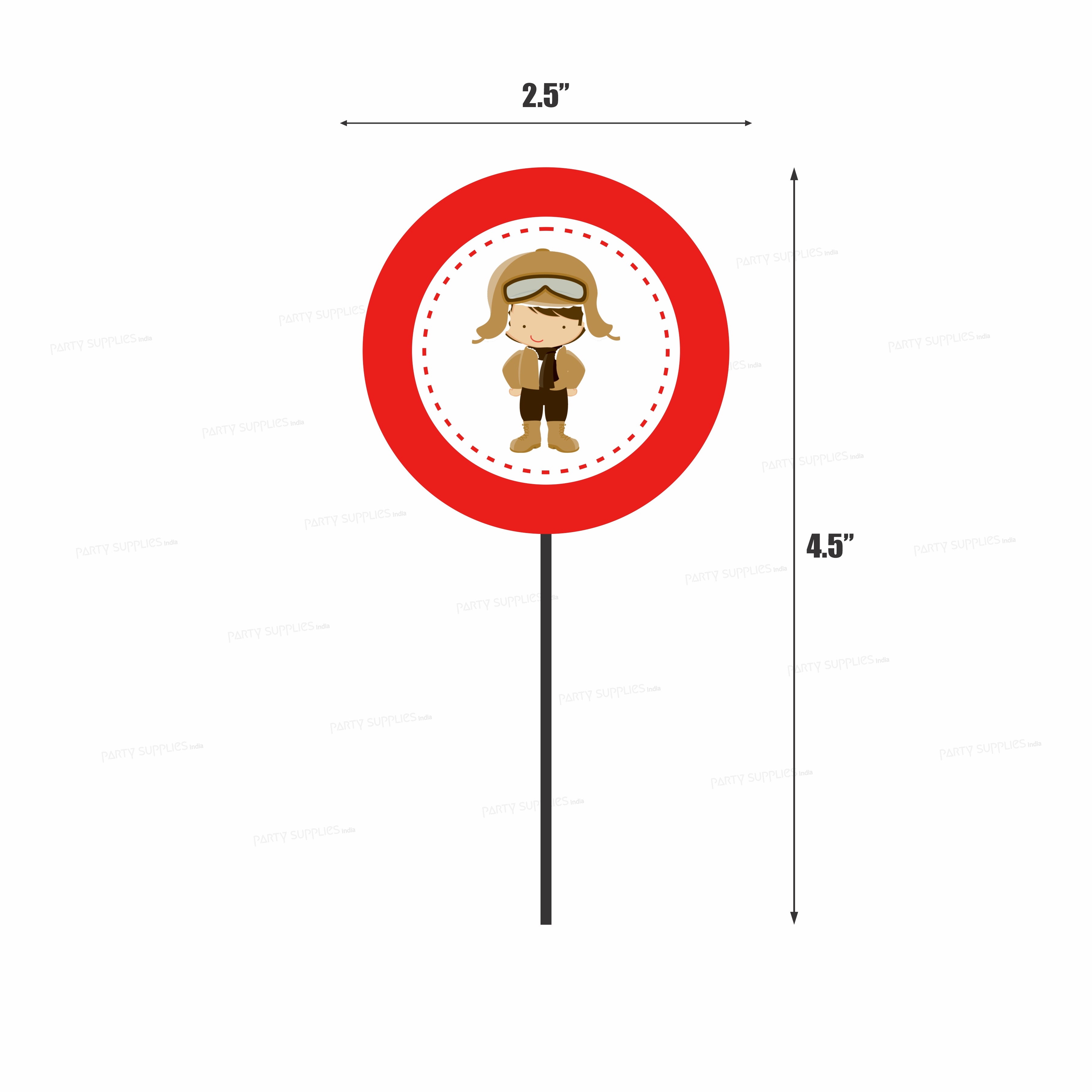 Aeroplane Theme Customized Cup Cake Topper