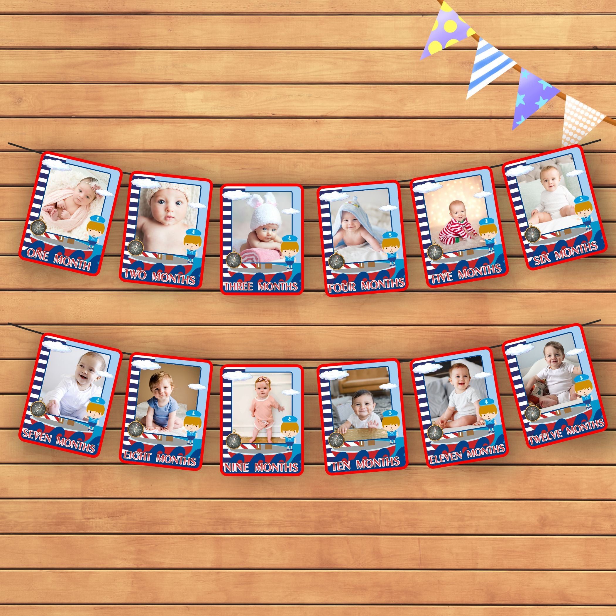 Sailor Theme 12 Months Photo Banner