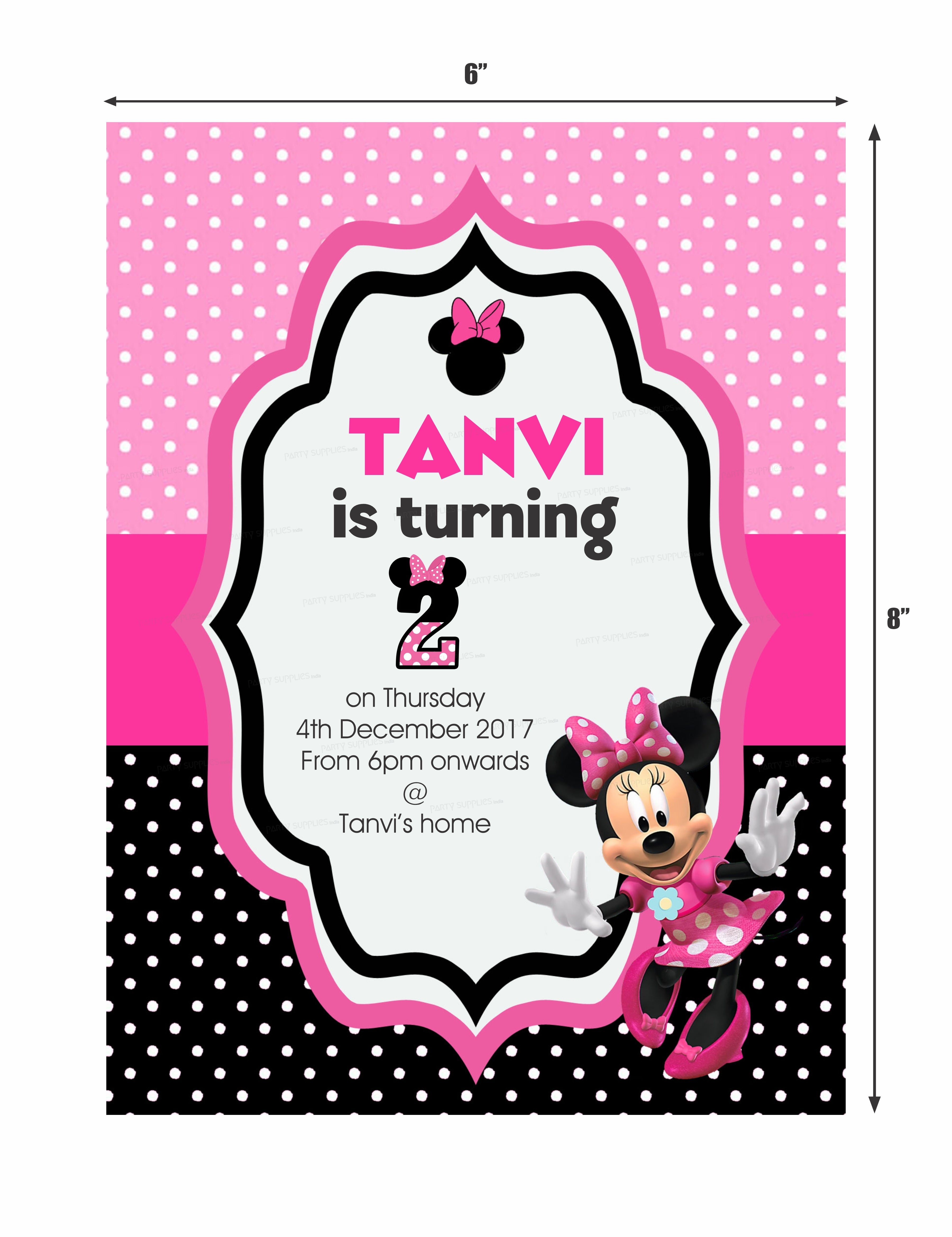 Minnie Mouse Theme Invite
