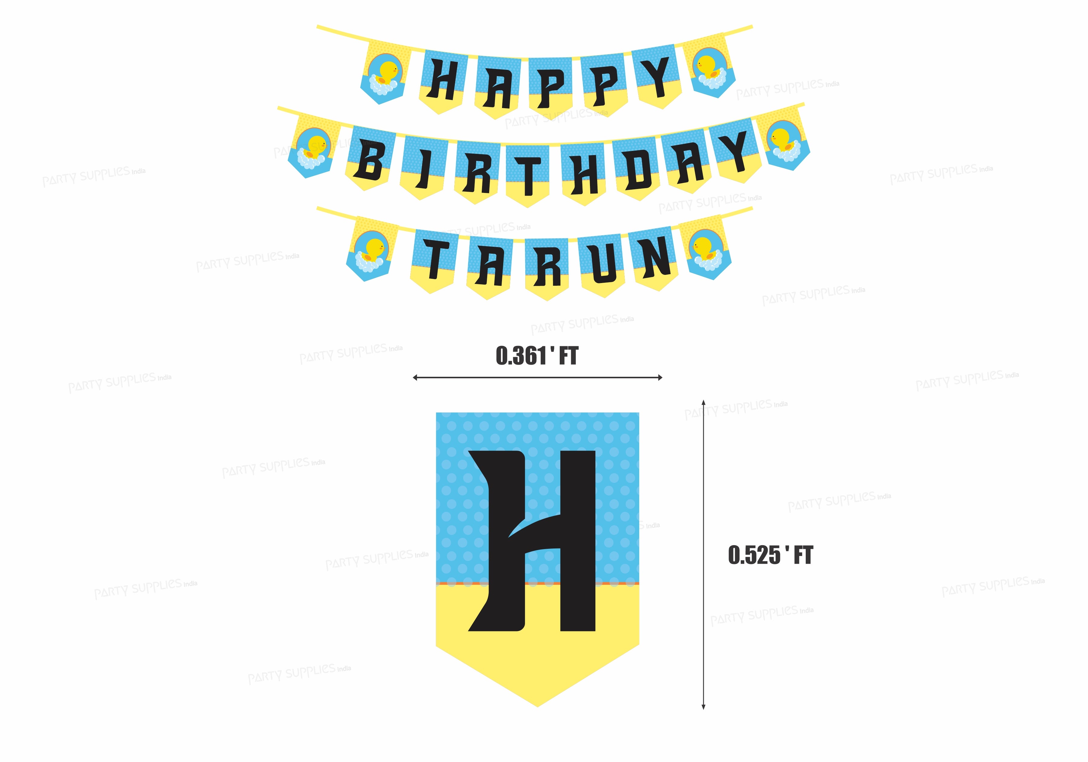 Duck Theme Boy Name Flag Hanging