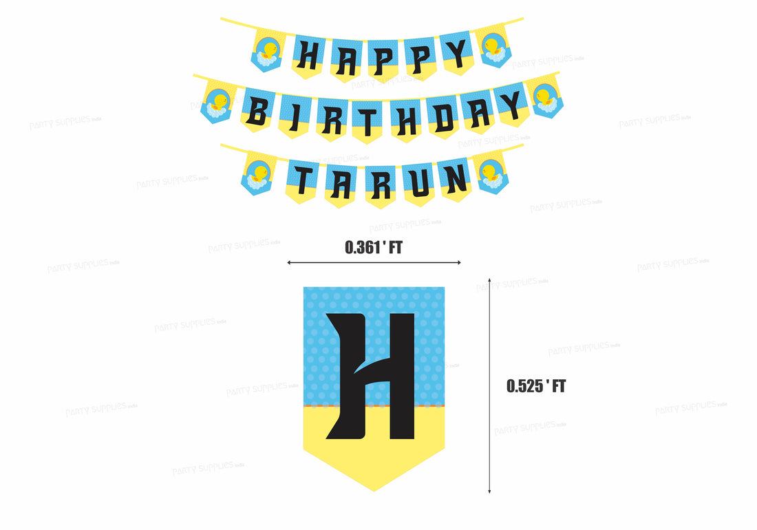 Duck Theme Boy Name Flag Hanging