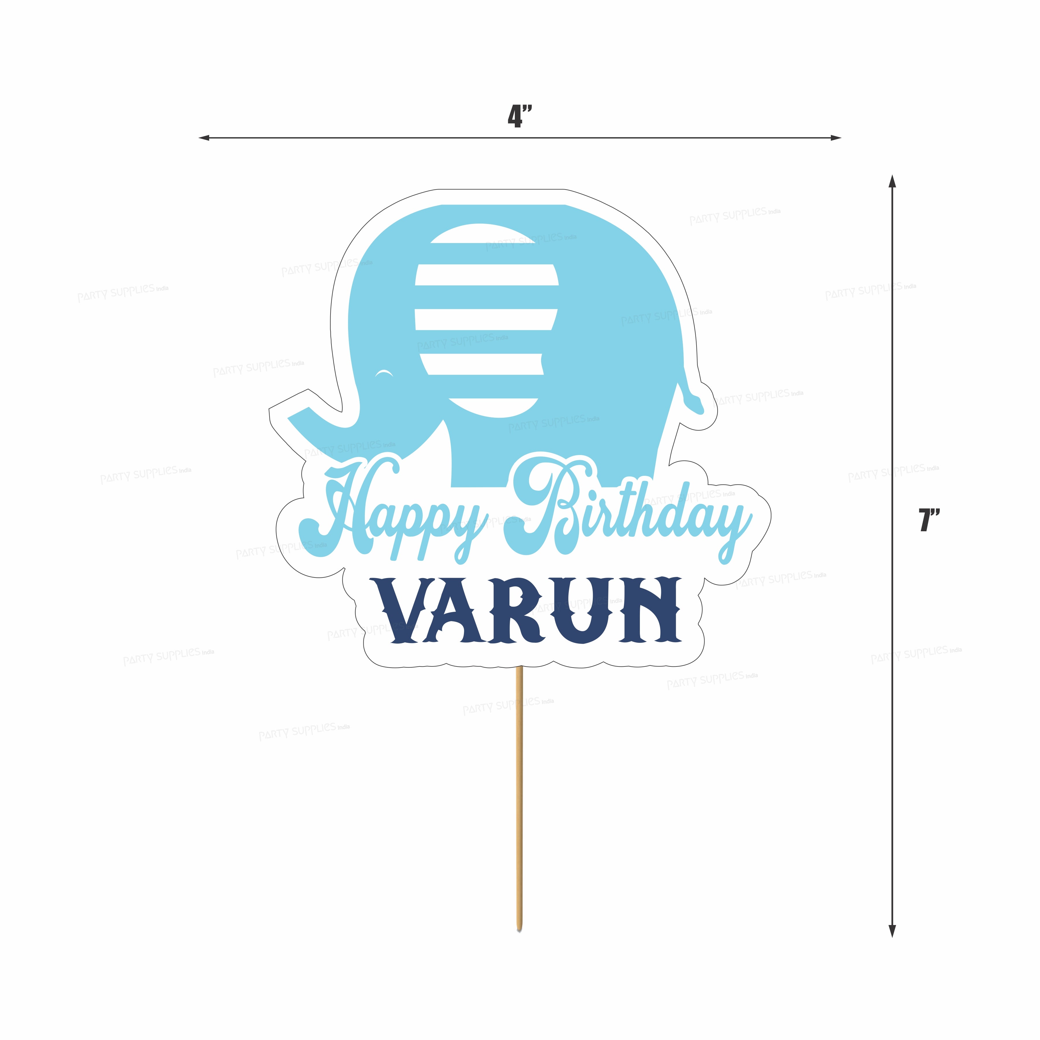 Blue Elephant Theme Cake Topper - image 3 of 3 | Party Supplies India