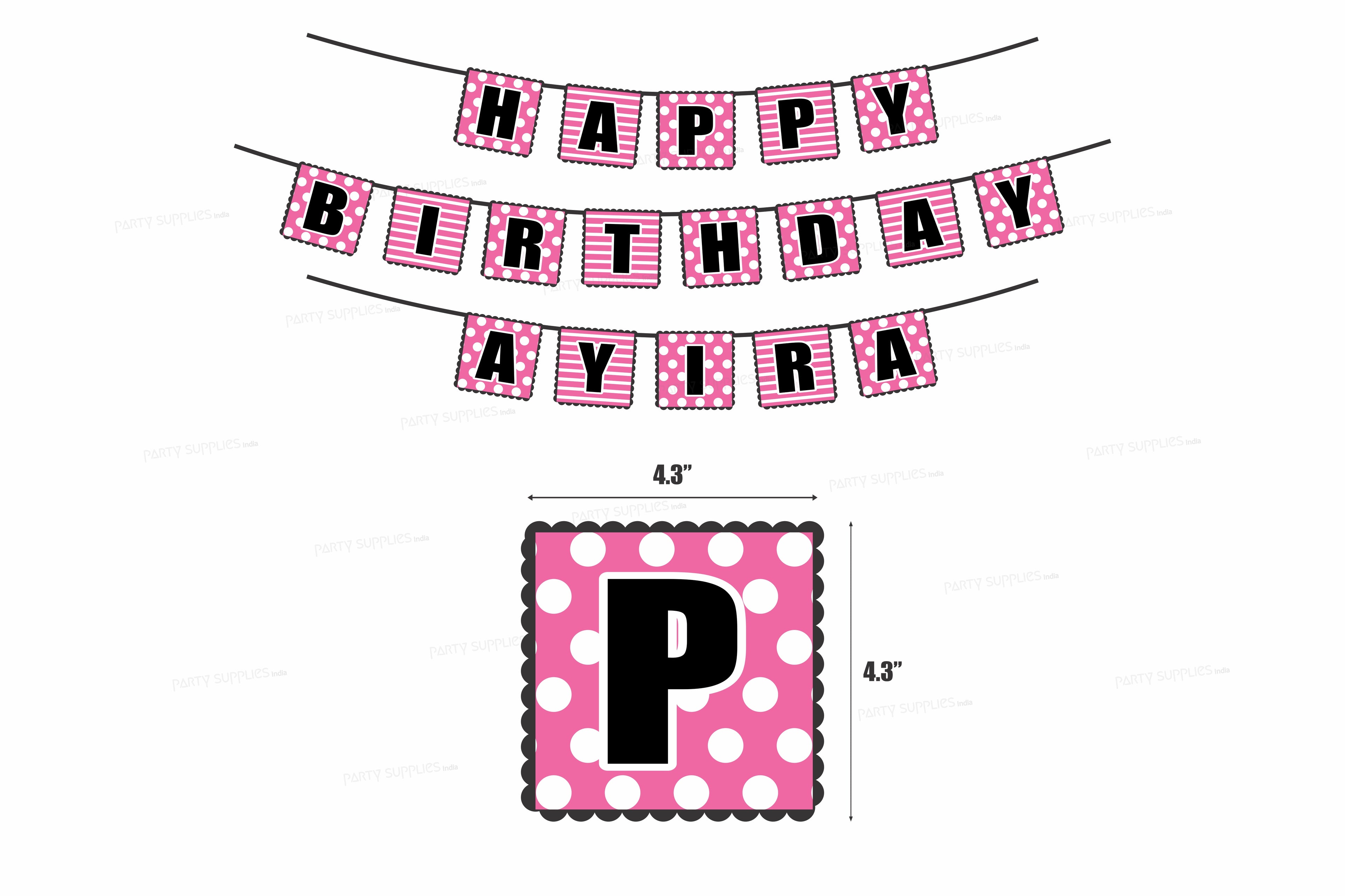 Minnie Mouse Theme Name Flag Hanging