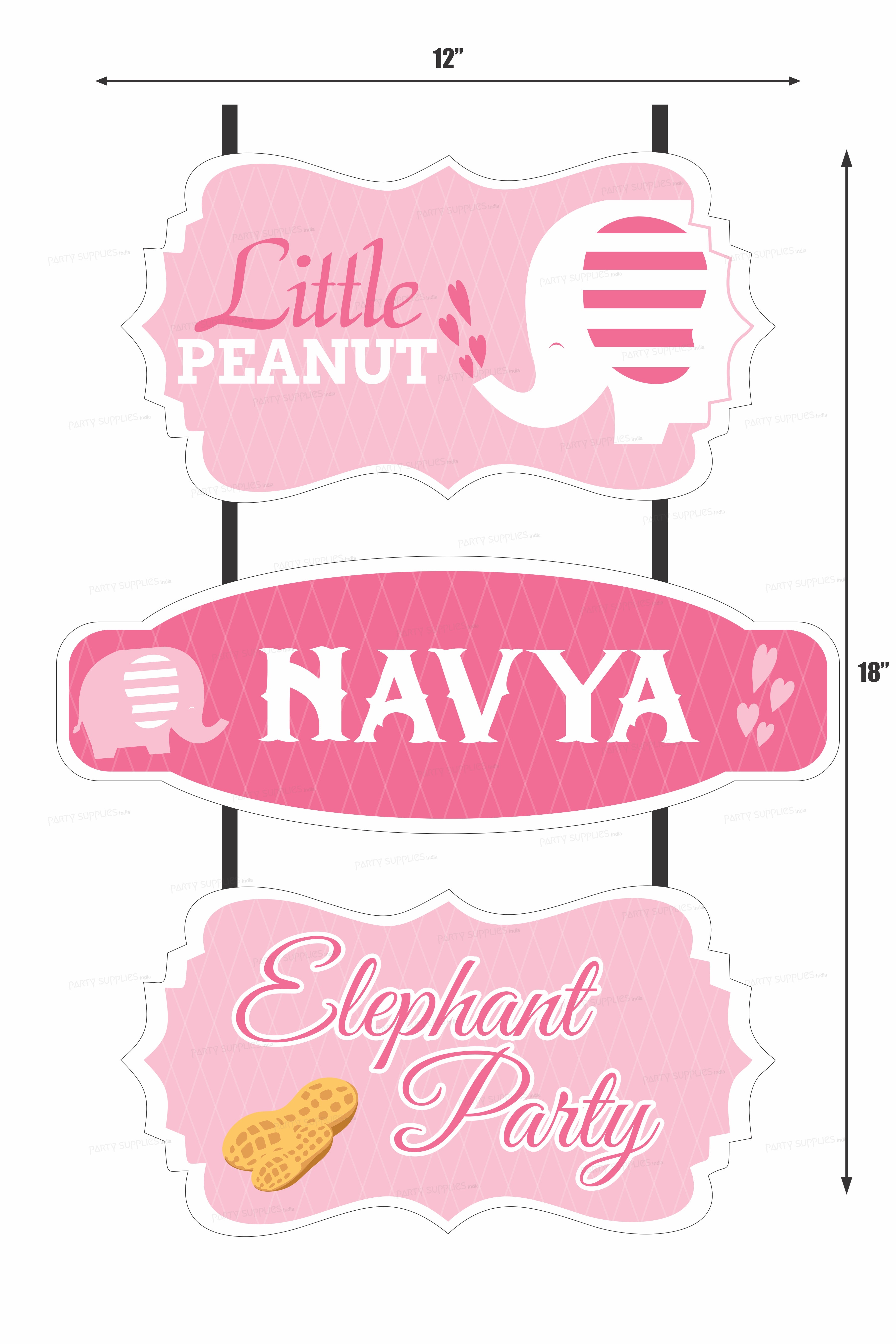 Pink Elephant Theme Door Poster