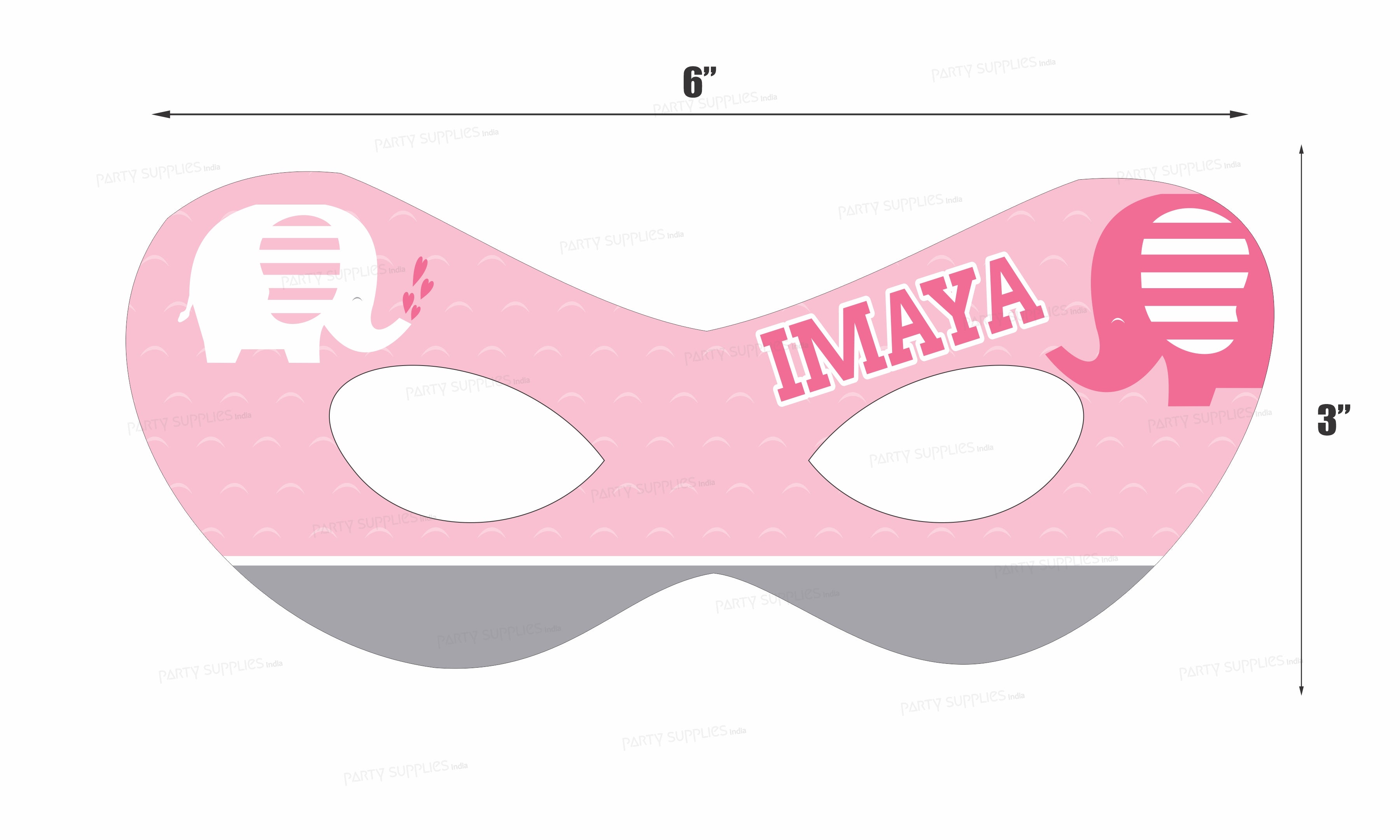 Pink Elephant Theme Customized Eye Mask - image 3 of 3 | Party Supplies India
