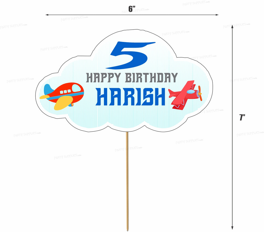 AEROPLANE THEME Personalized CAKE TOPPER