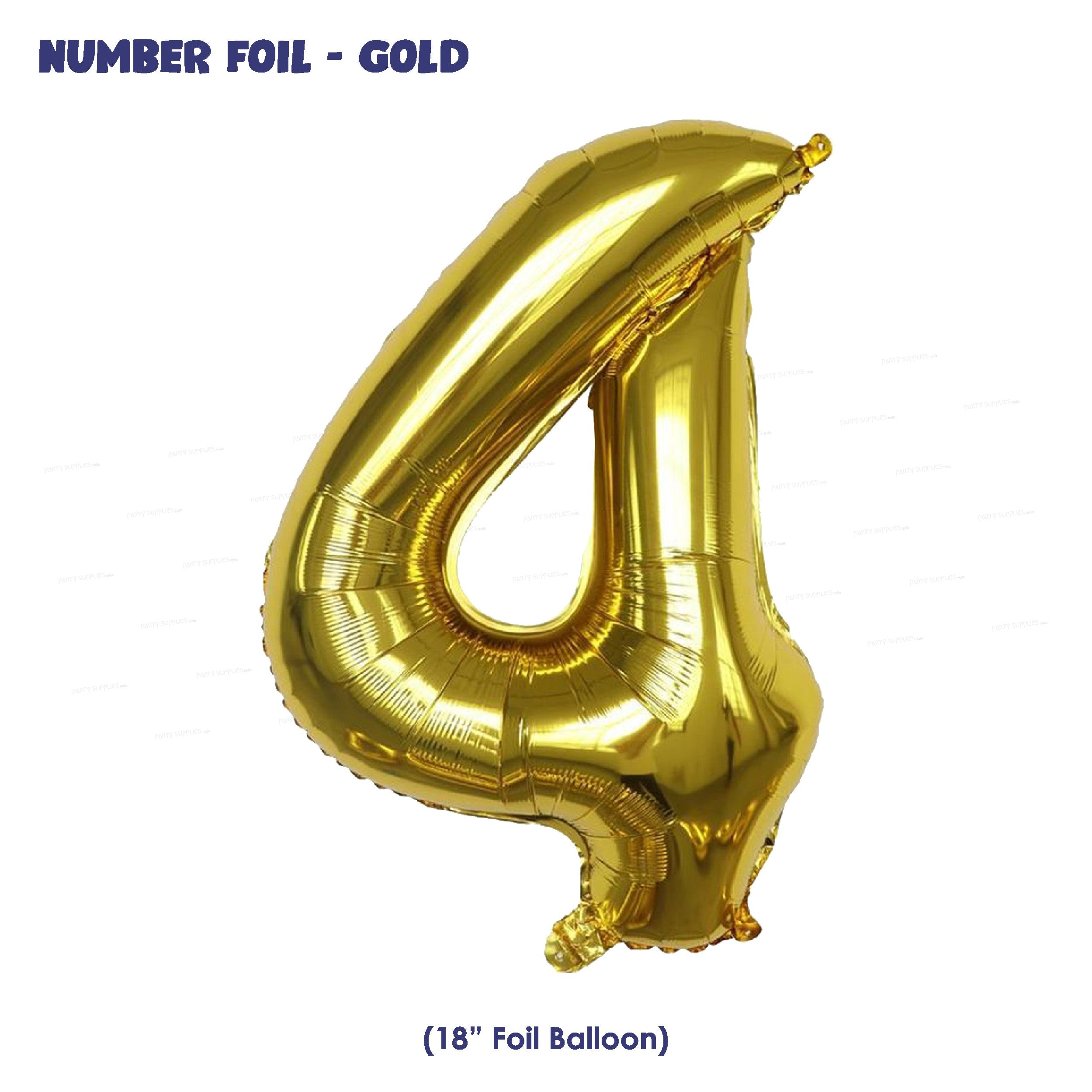 Number 4 Premium Gold Foil Balloon