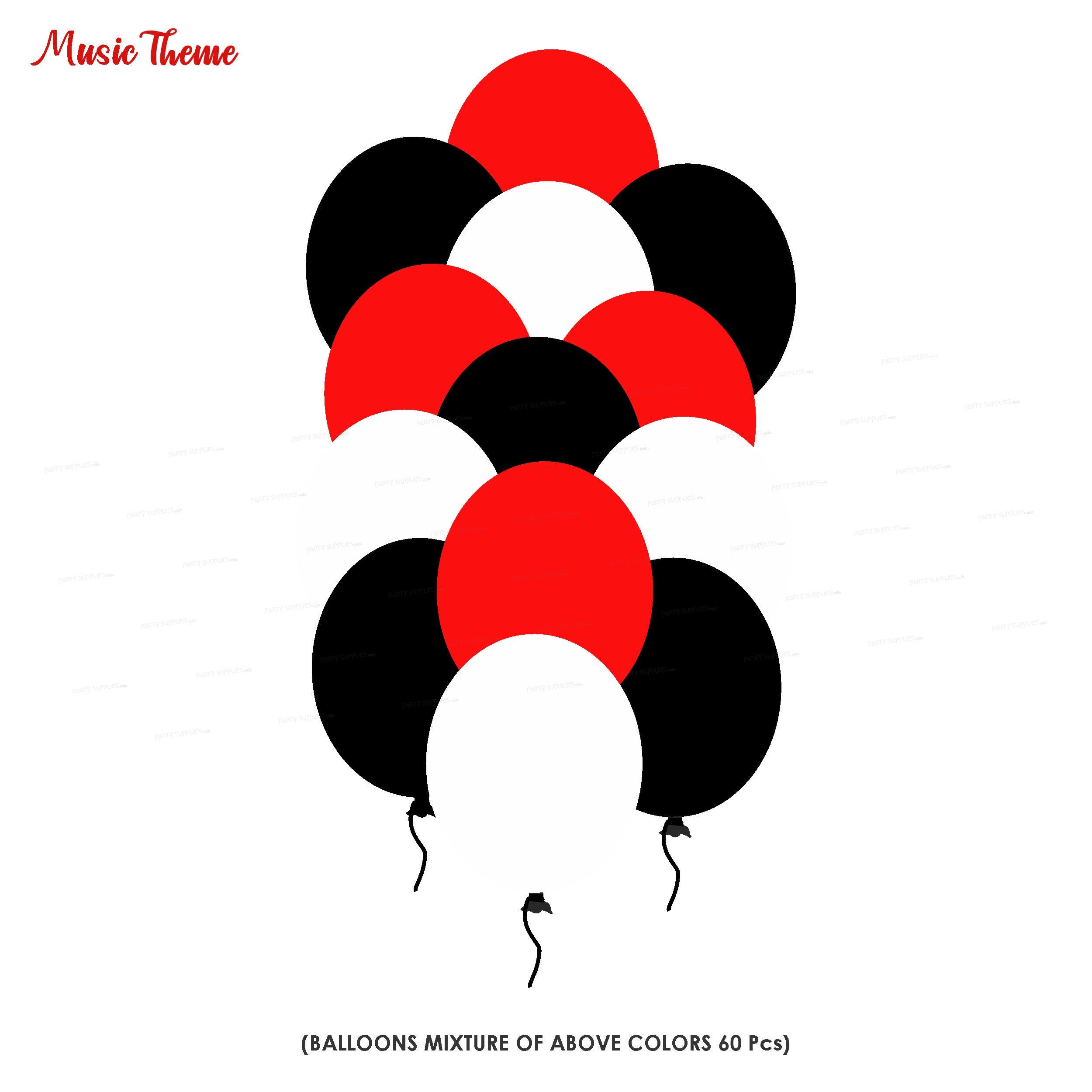 Music Theme Colour 60 Pcs. Balloons