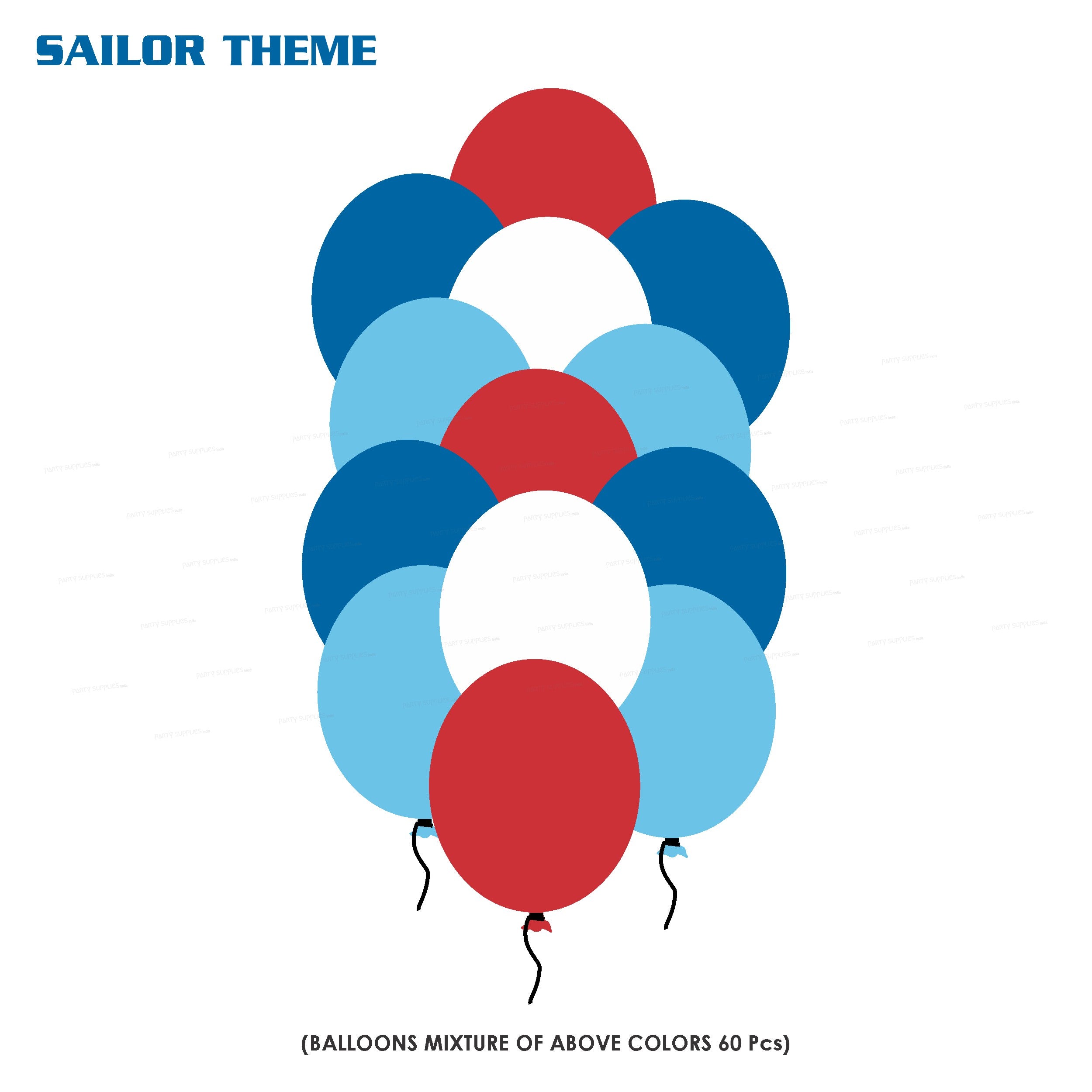 Sailor Theme Colour 60 Pcs. Balloons