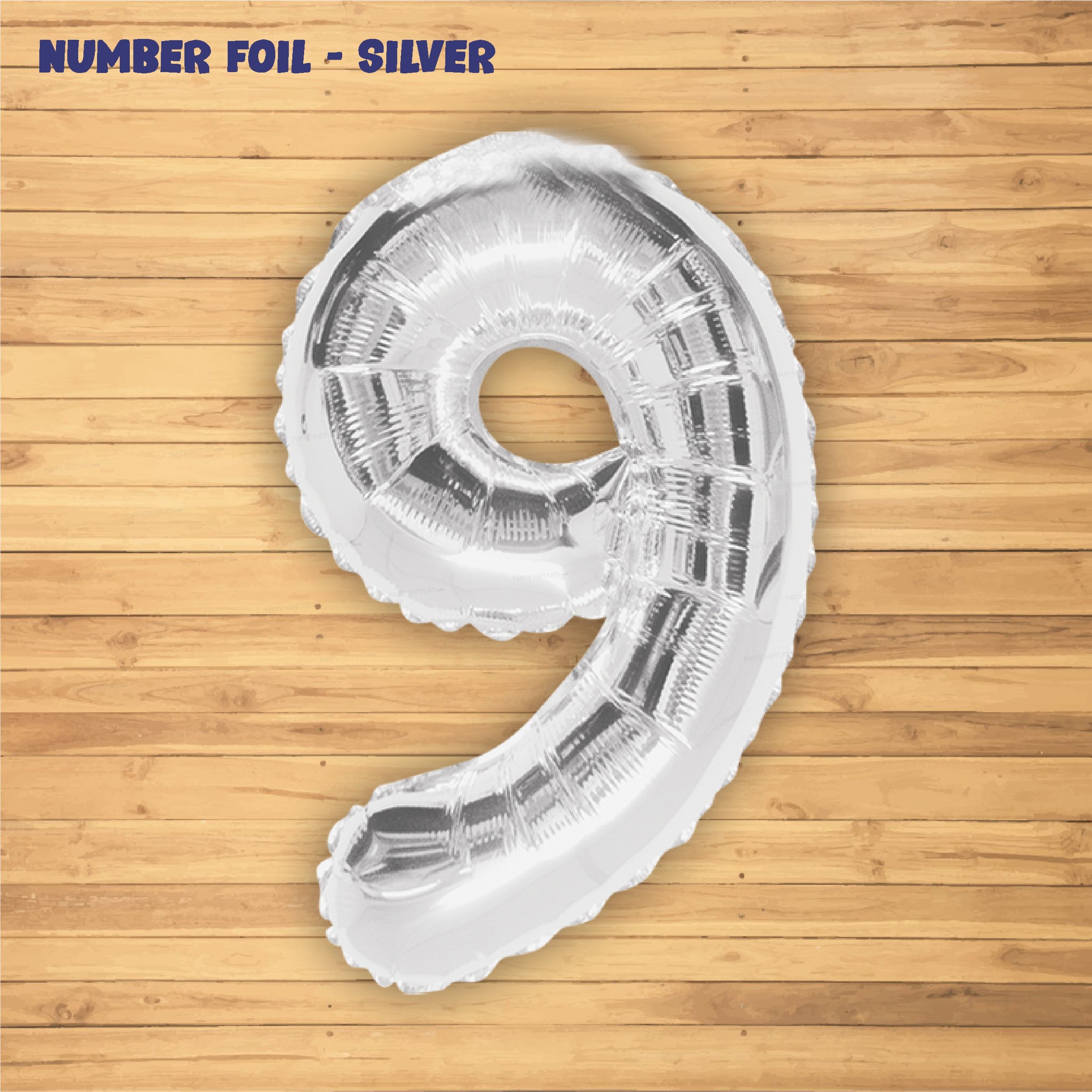 Number 9 Premium Silver Foil Balloon