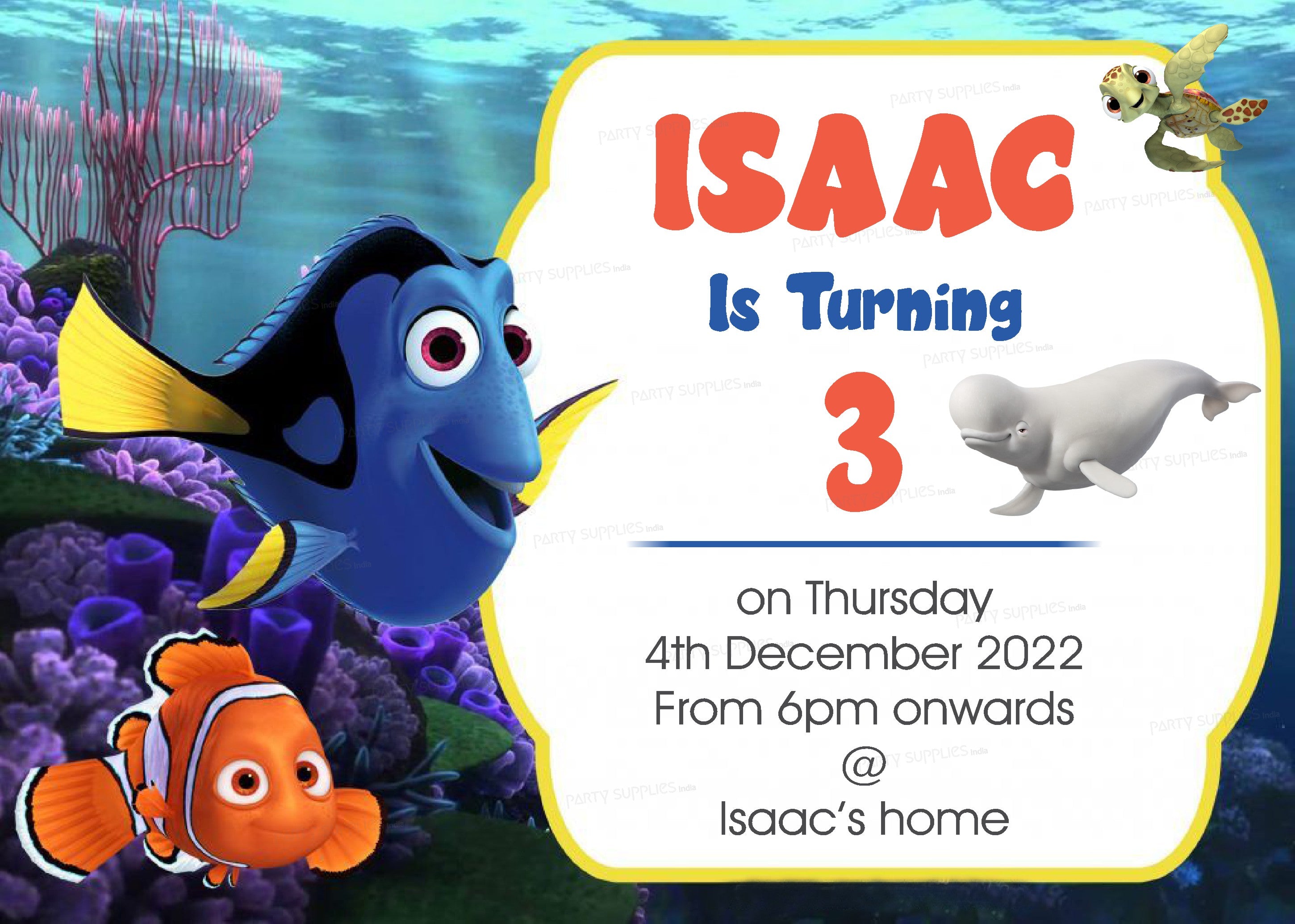 Nemo and Dory Theme Classic Invite