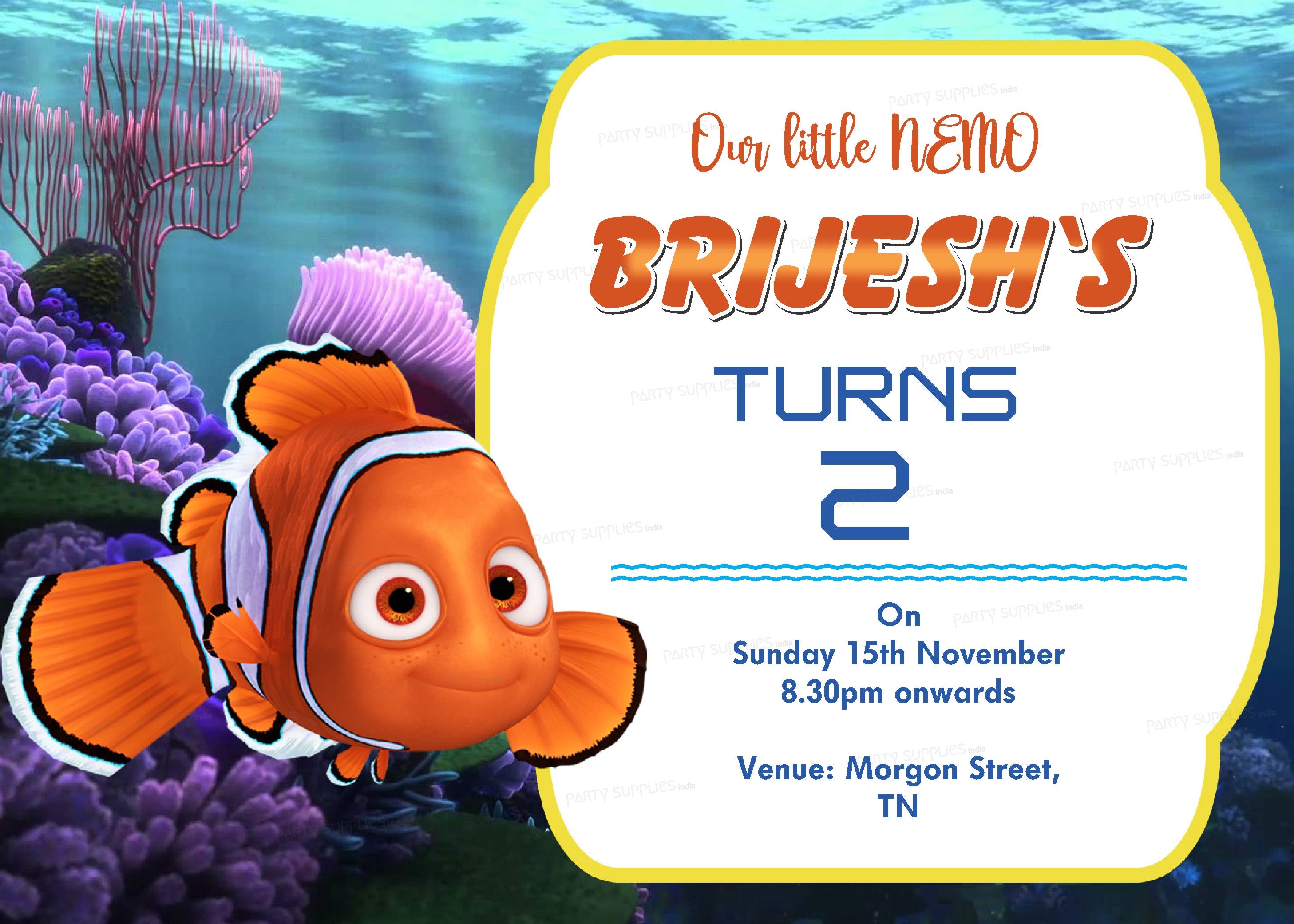 Nemo and Dory Theme Invite