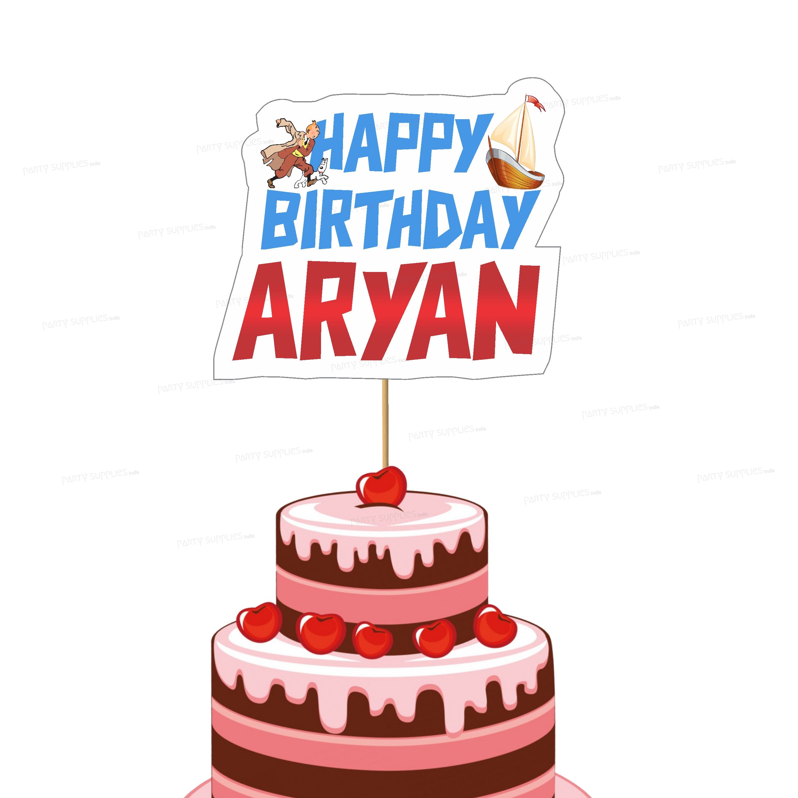 Tintin Theme Cake Topper