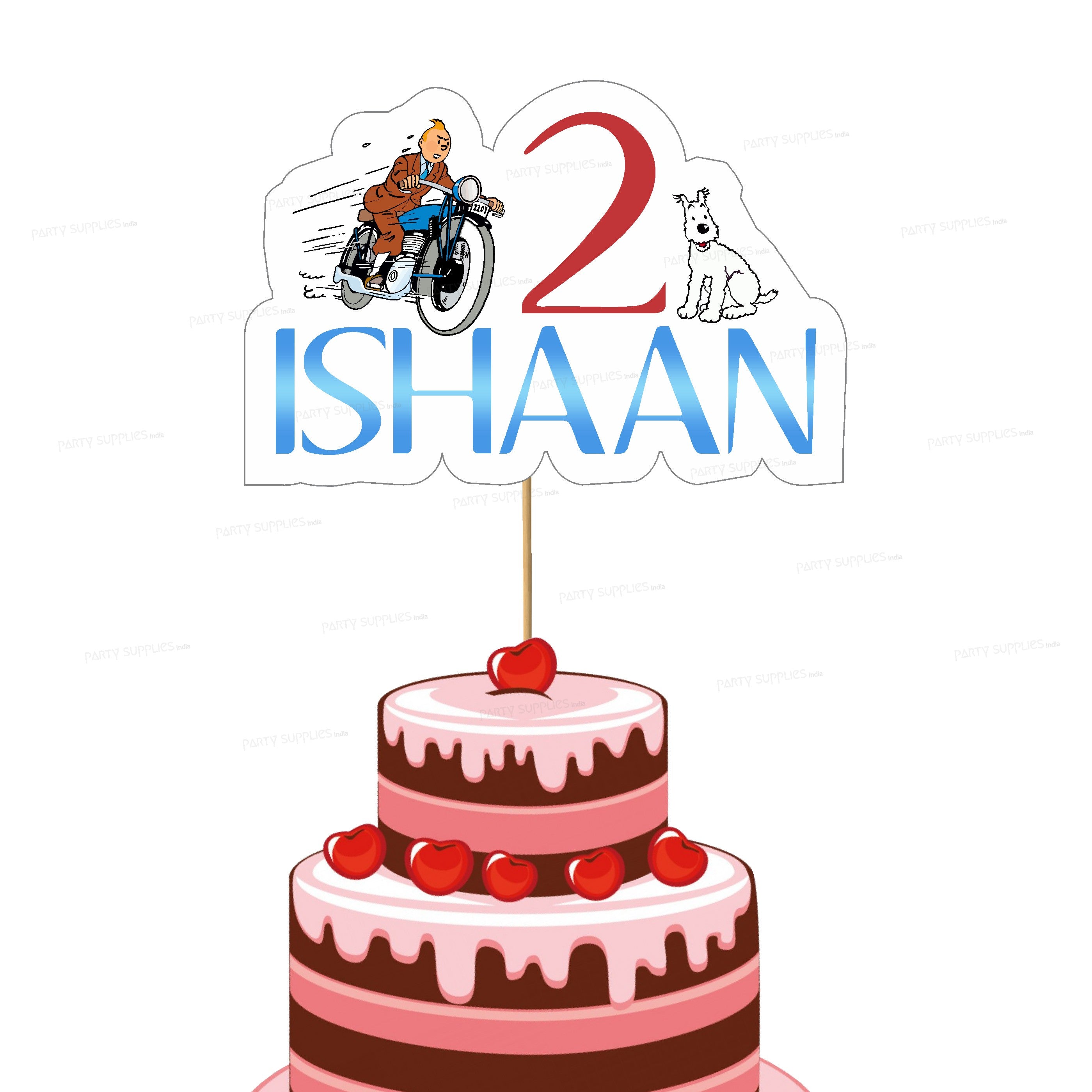 Tintin Theme Customized Cake Topper