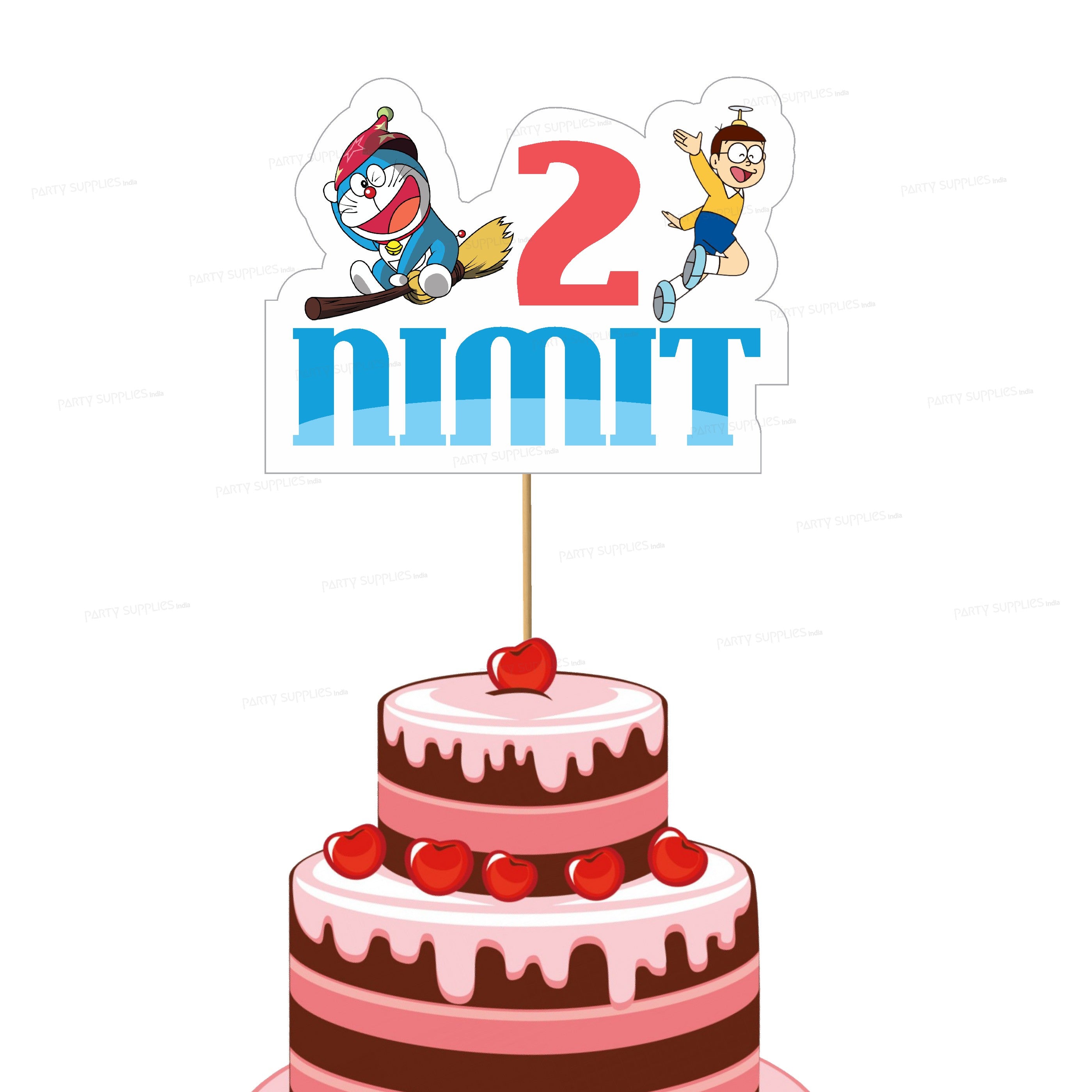 Doraemon Theme Customized Cake Topper
