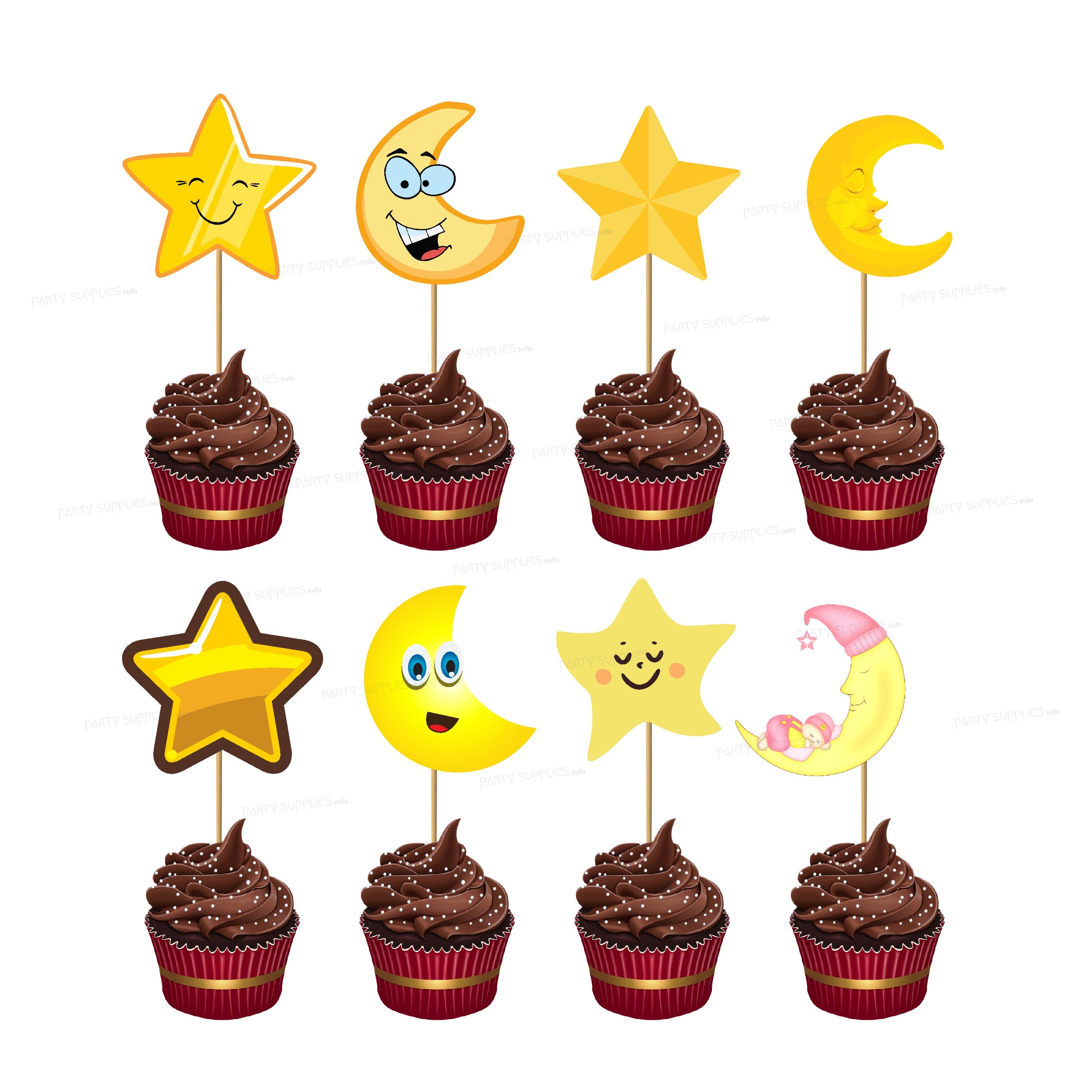 Twinkle Twinkle Little Star Boy Theme Cup Cake Topper