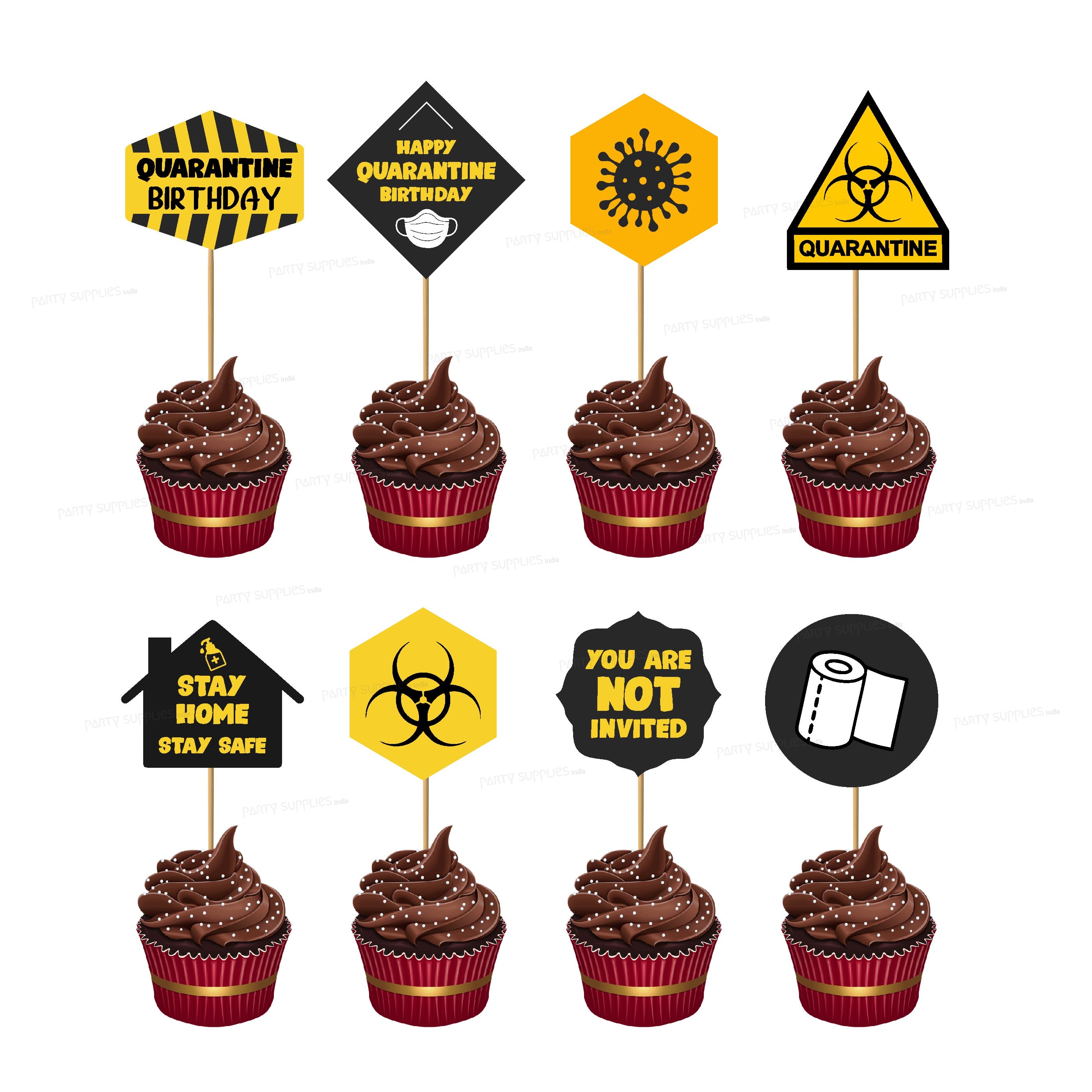 Quarantine Theme Customized Cup Cake Topper