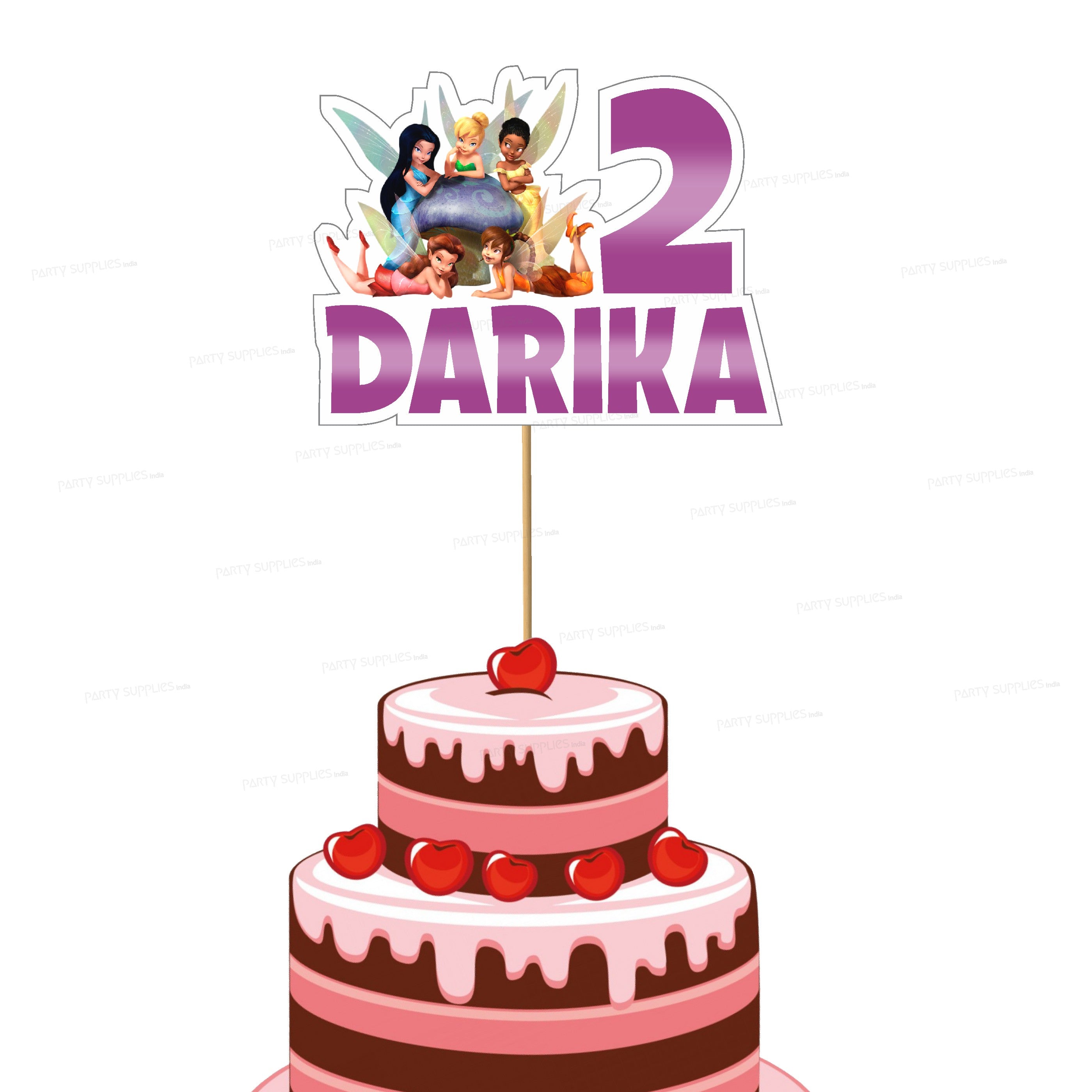 Tinker Bell Theme Customized Cake Topper