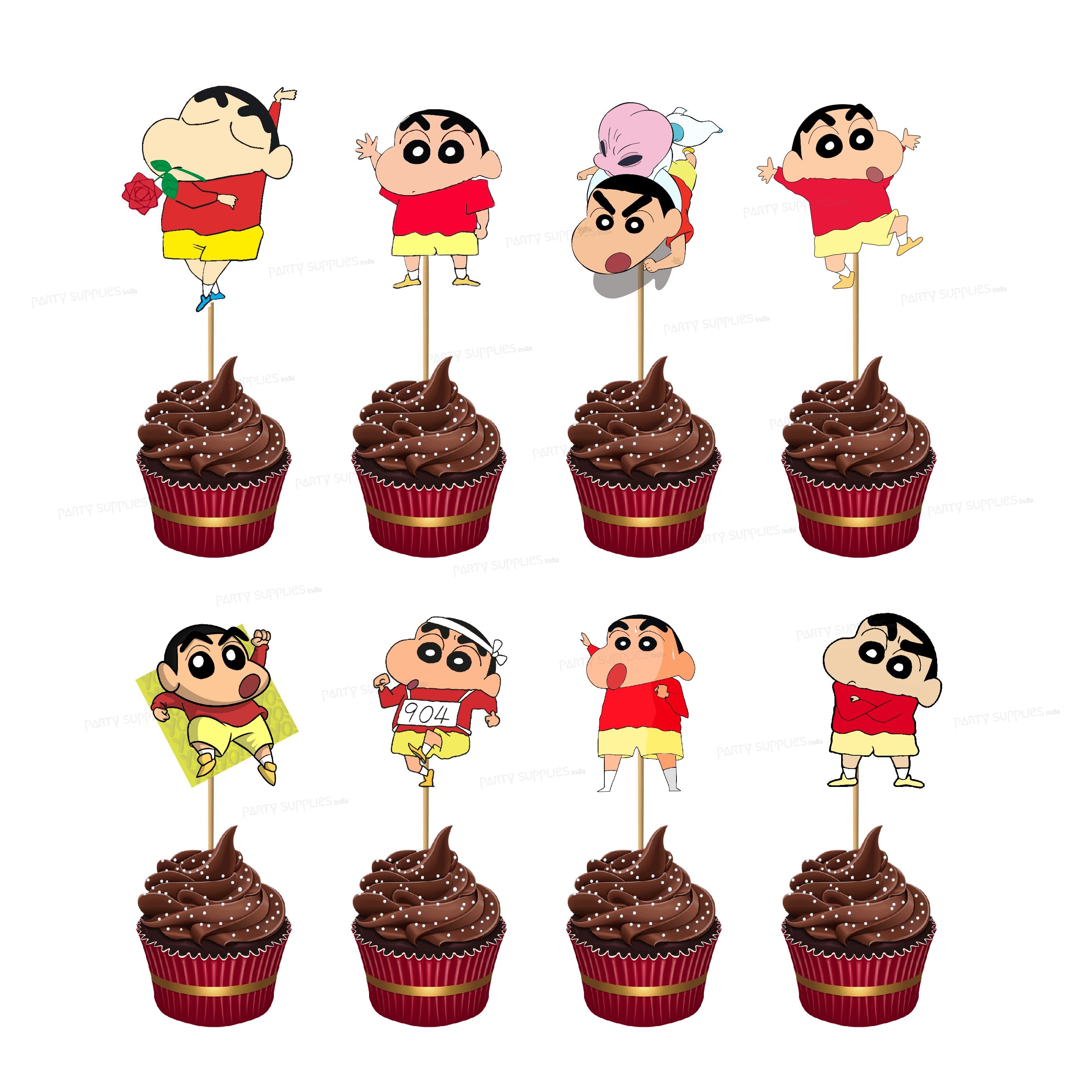 Shinchan Theme Classic Cup Cake Topper