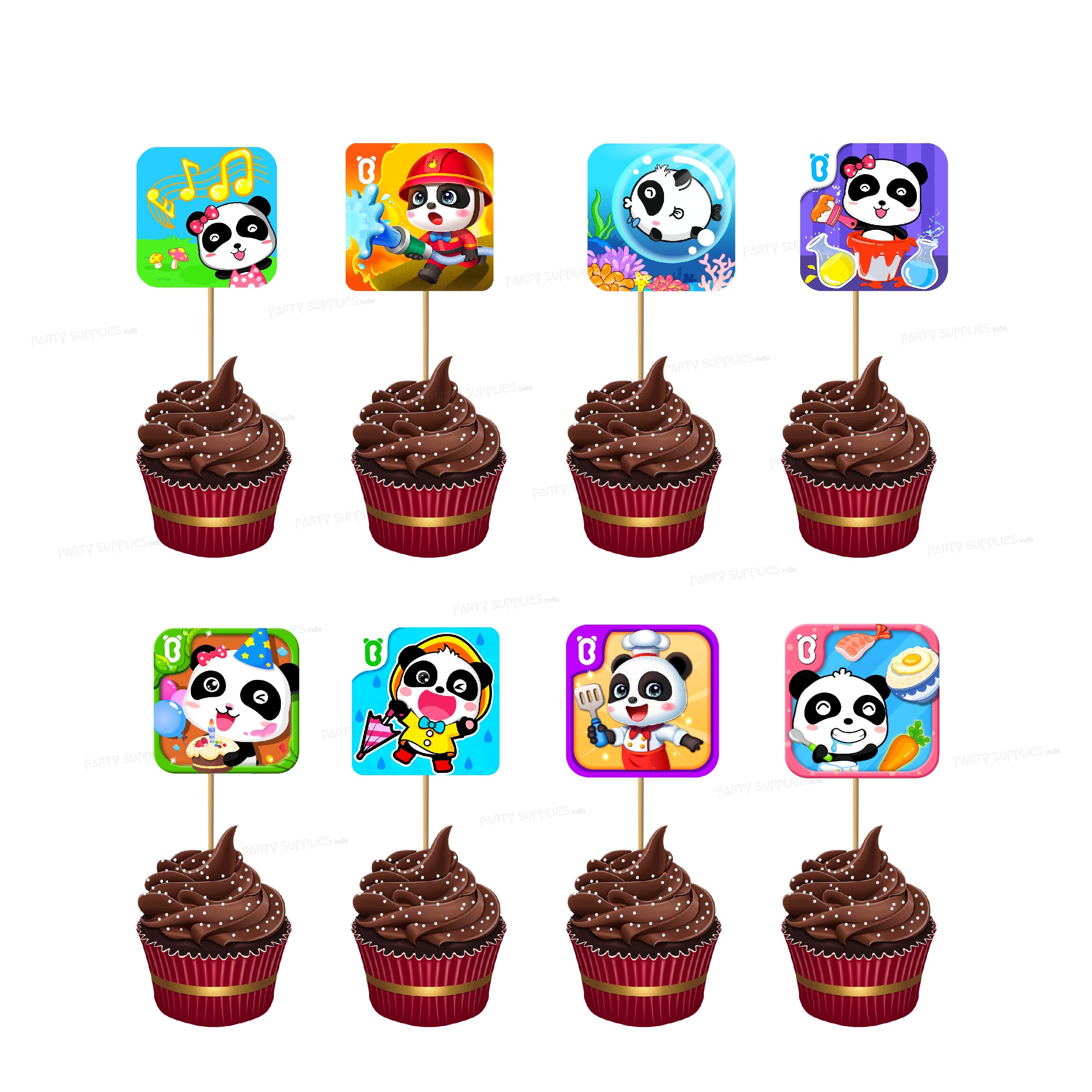 Baby Bus Theme Cup Cake Topper