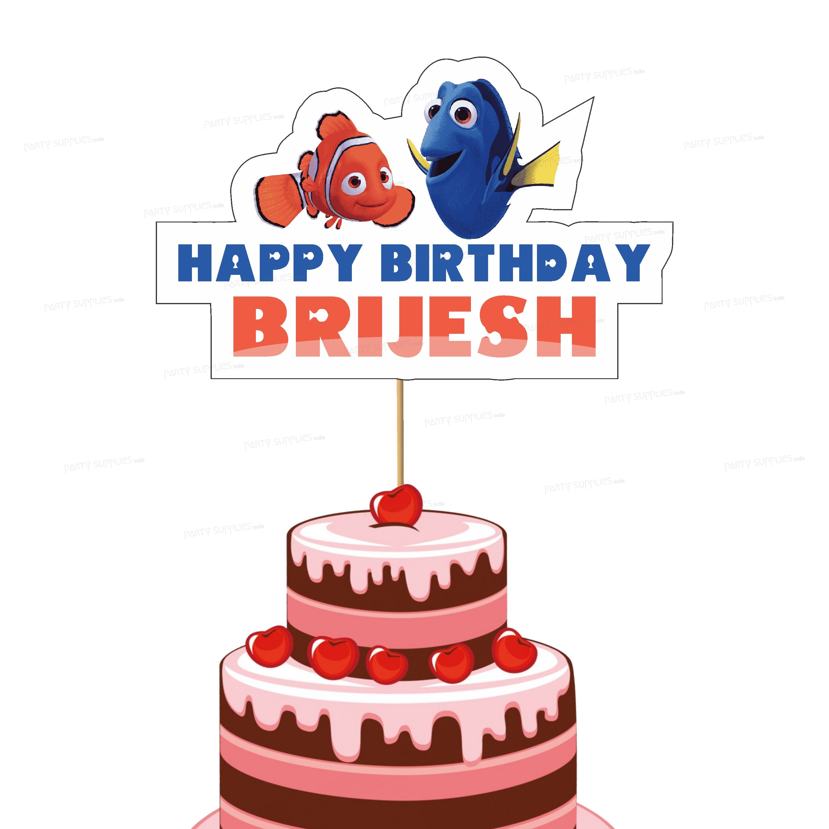 Nemo and Dory Theme Cake Topper