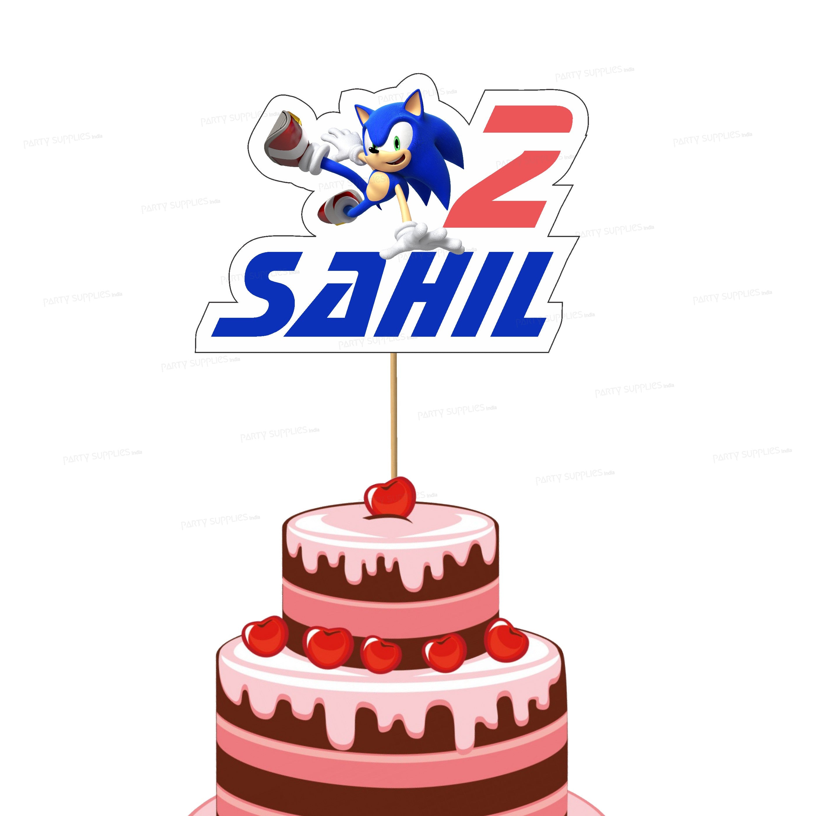 Sonic the Hedgehog Theme Customized Cake Topper