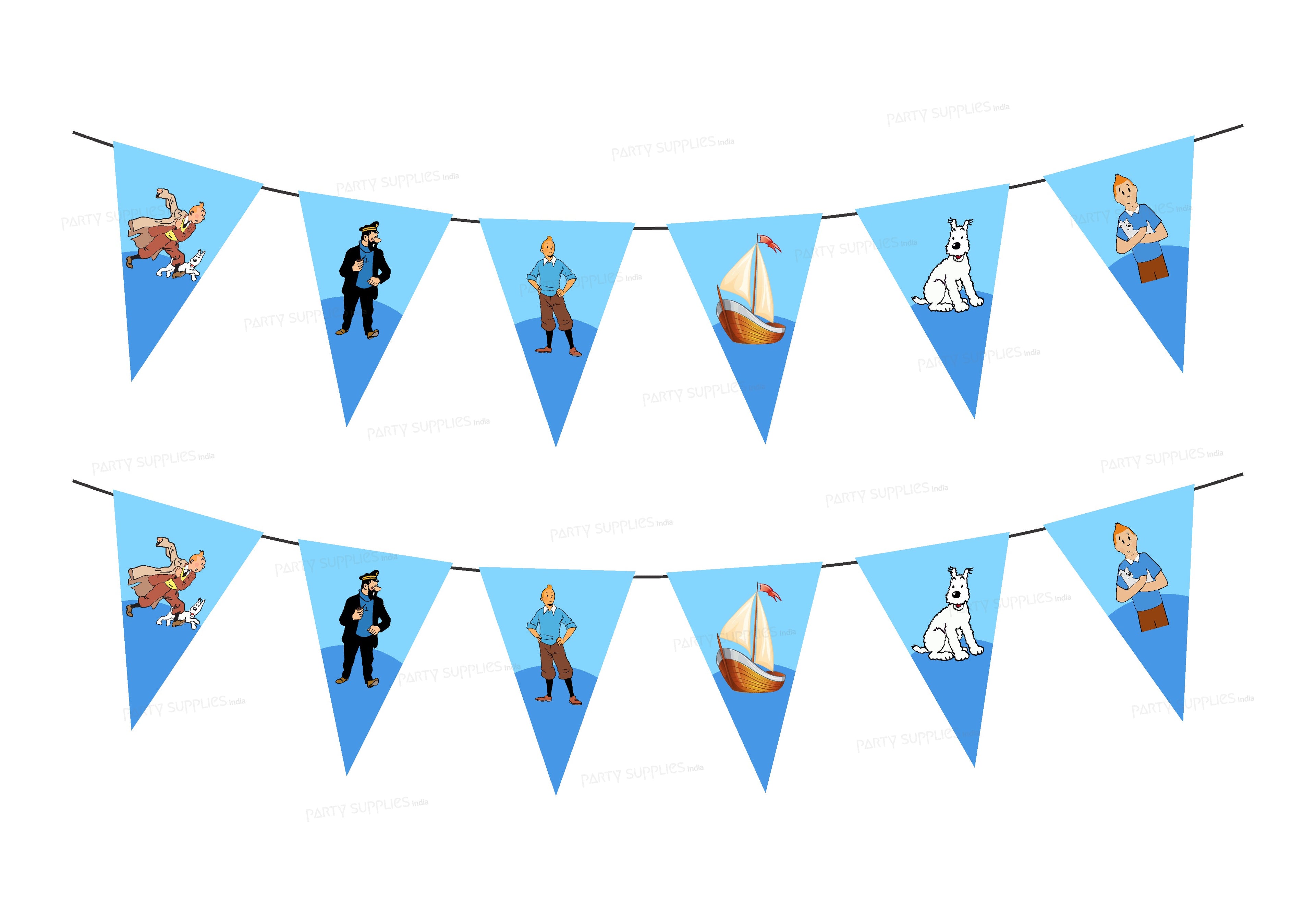 Tintin Theme Flag Bunting