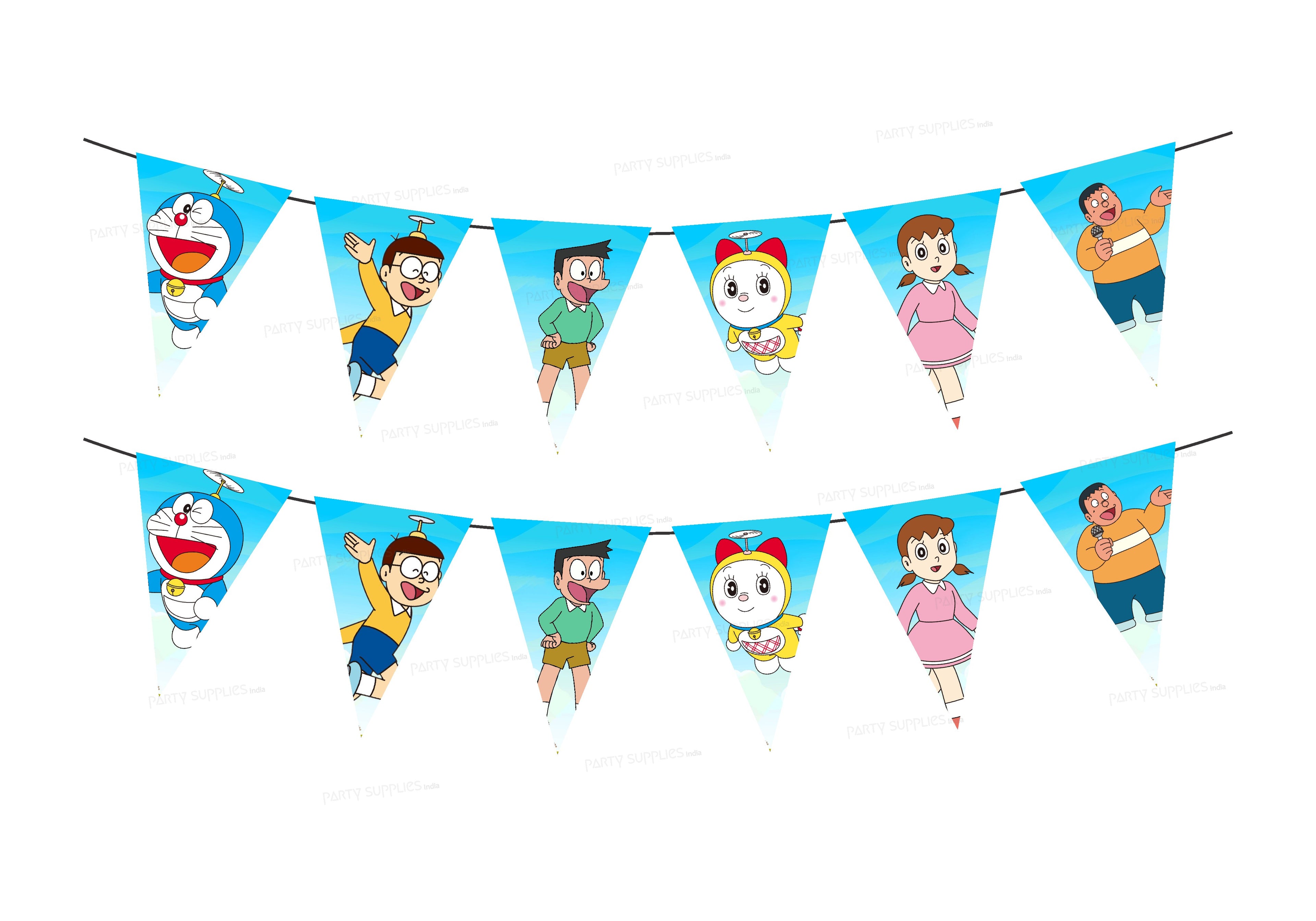 Doraemon Theme Flag Bunting