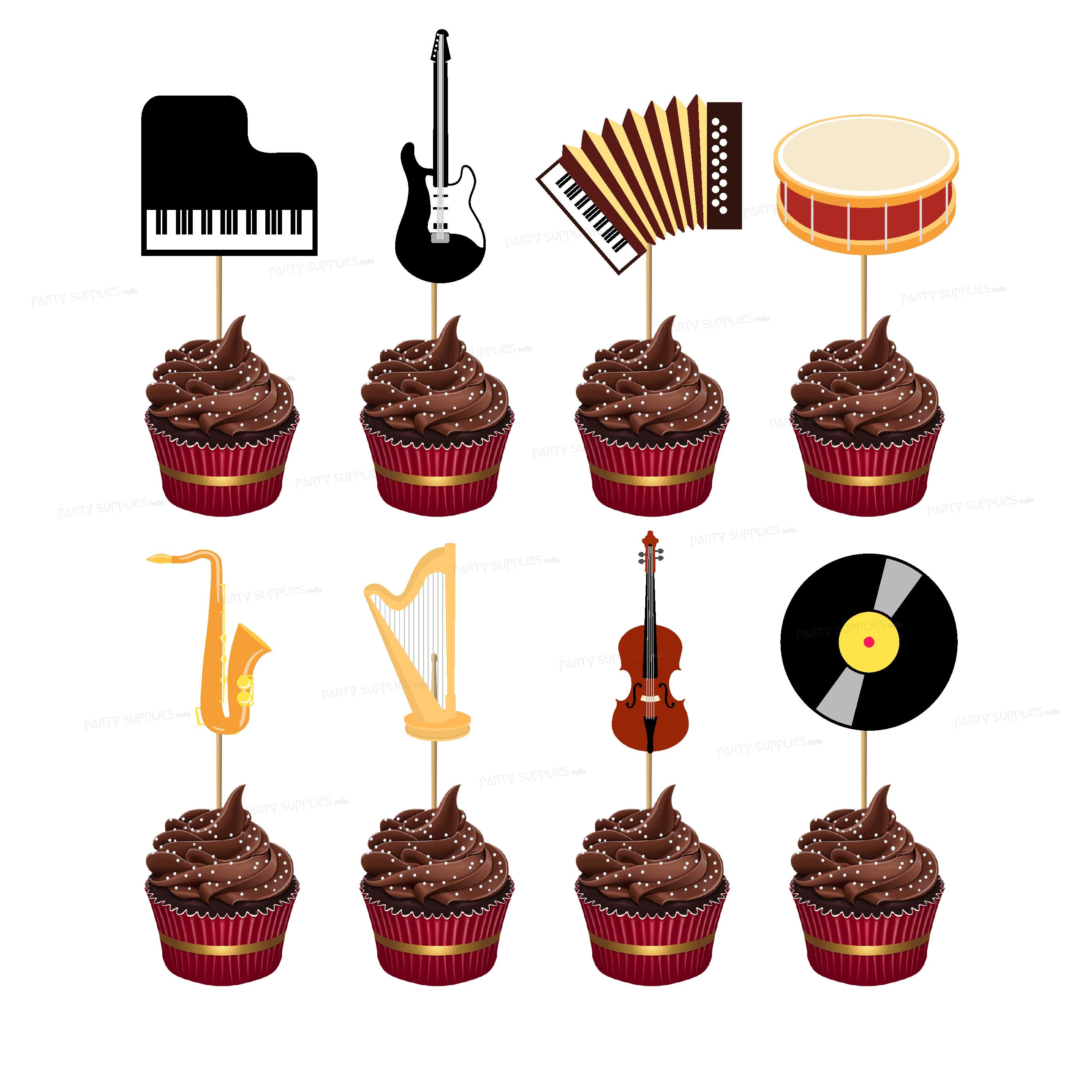 Music Theme Cup Cake Topper