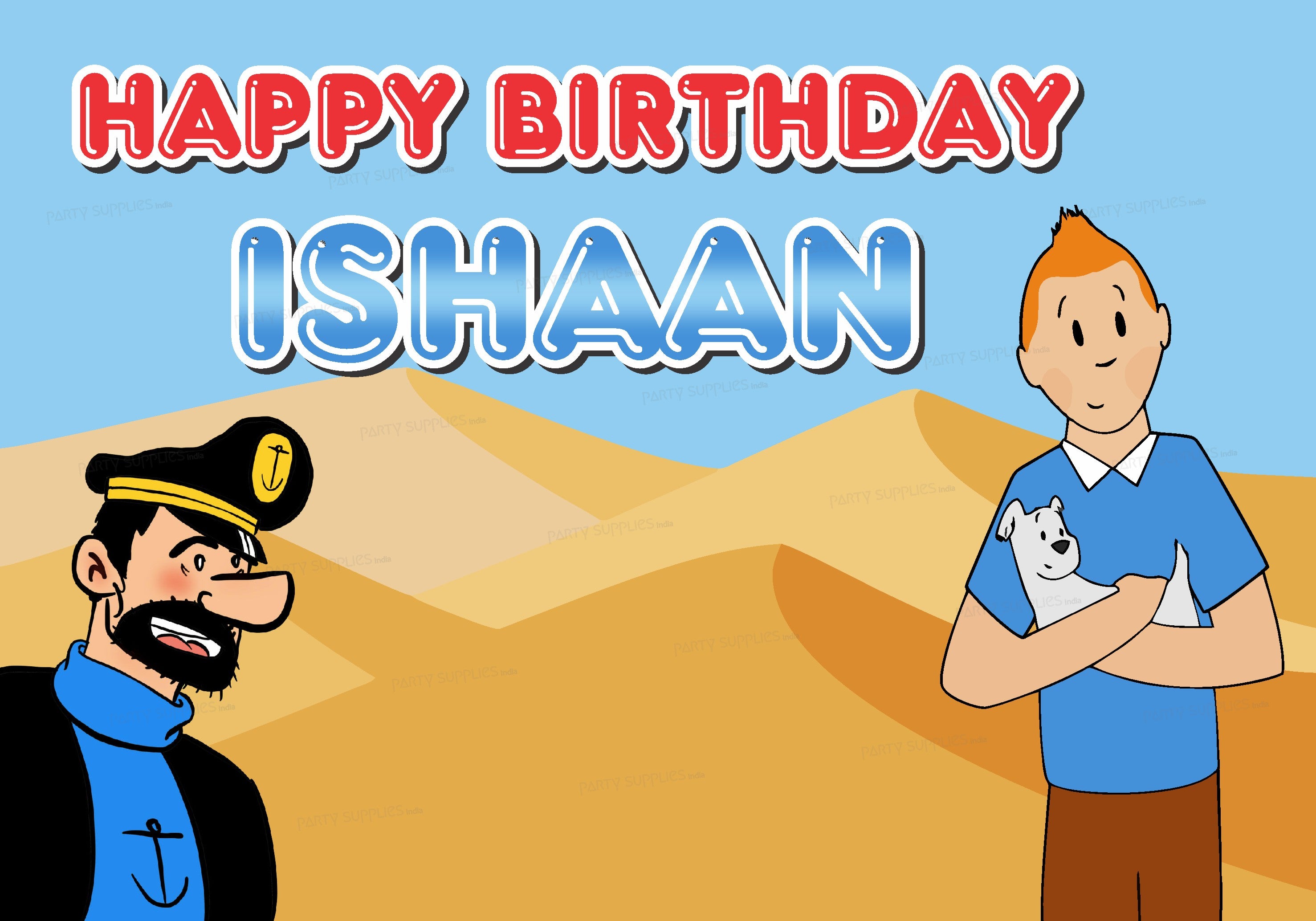 Tintin Theme Customized Backdrop