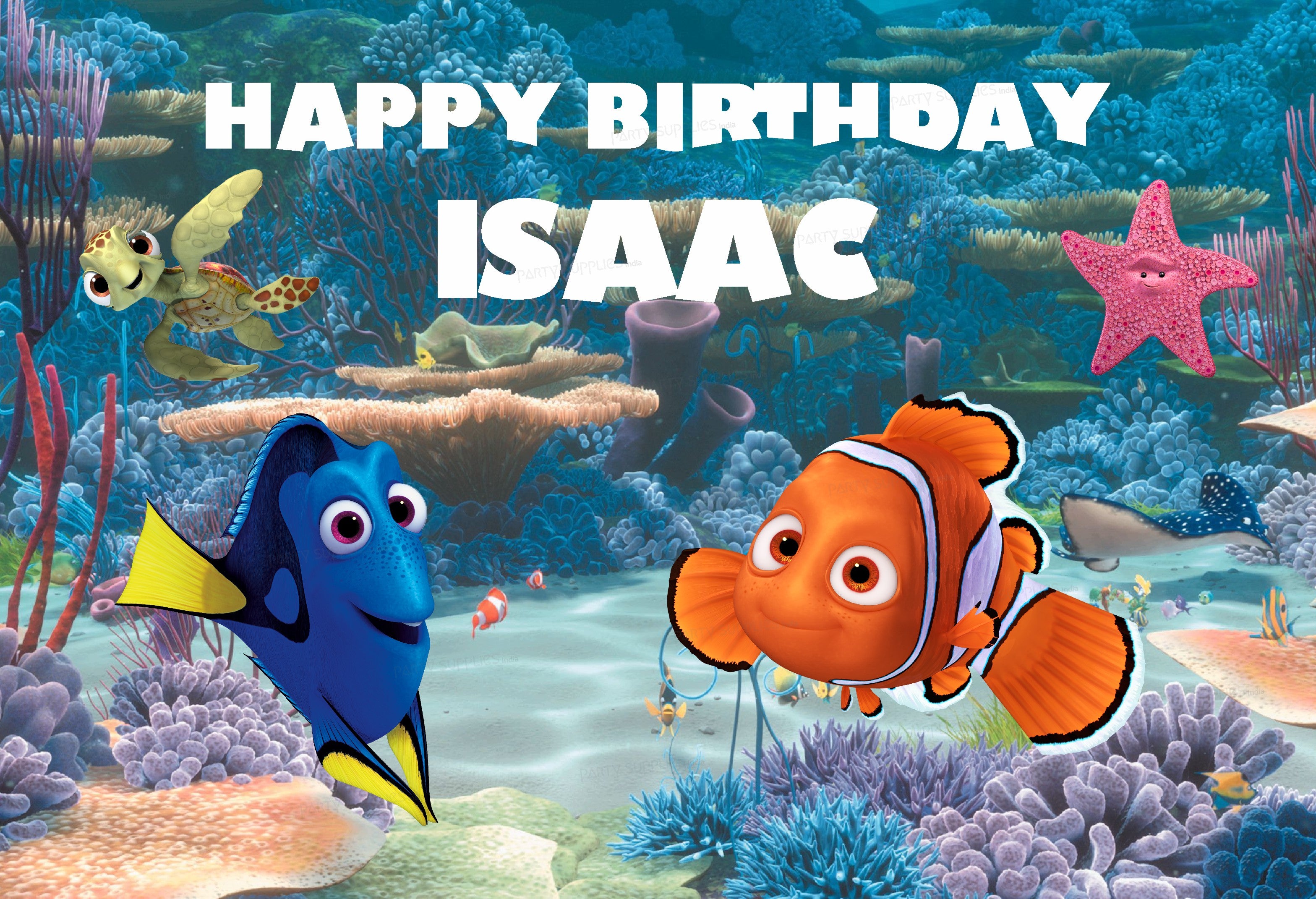 Nemo and Dory Theme Personalized Backdrop