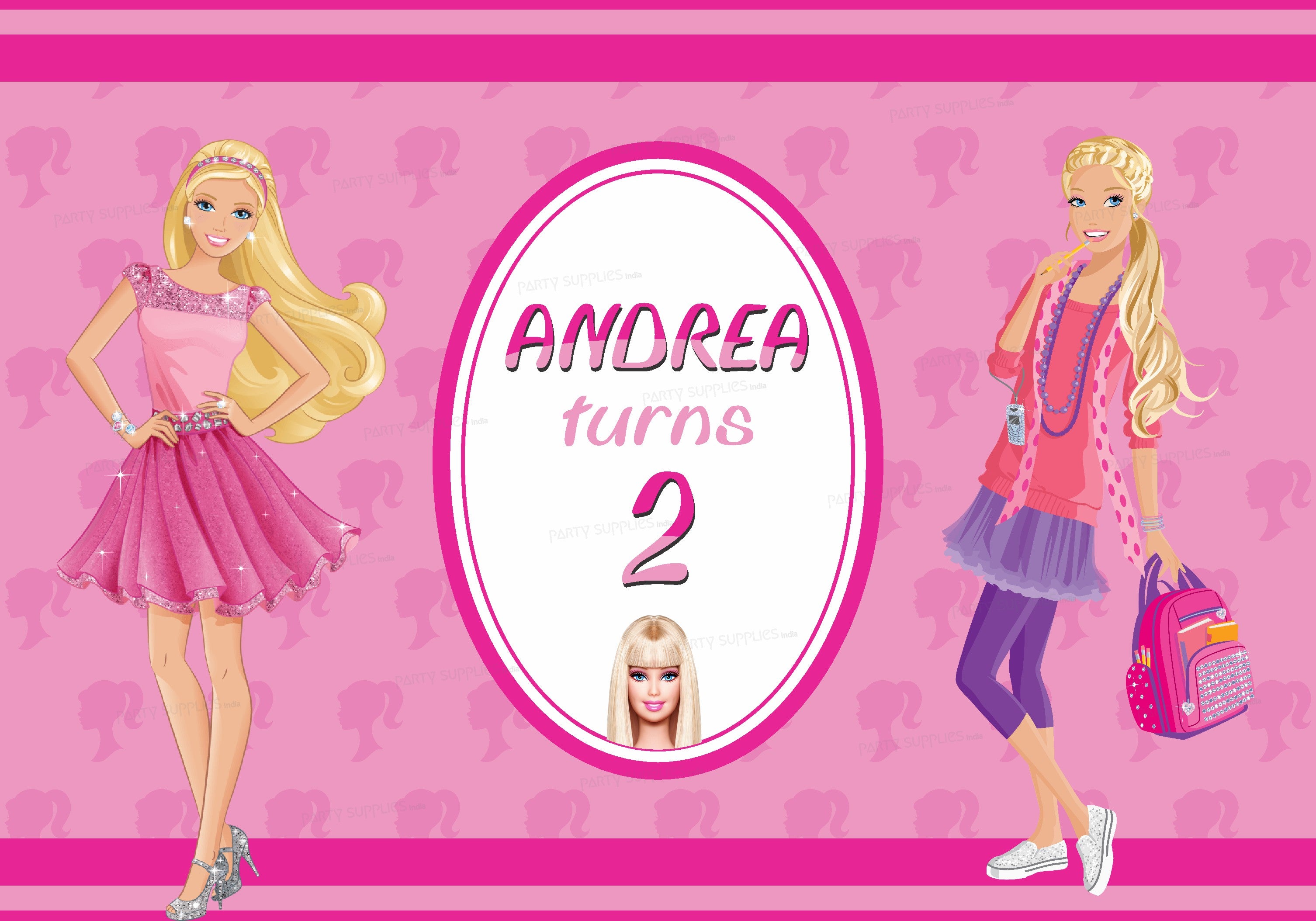 Barbie Personalized Theme Backdrop
