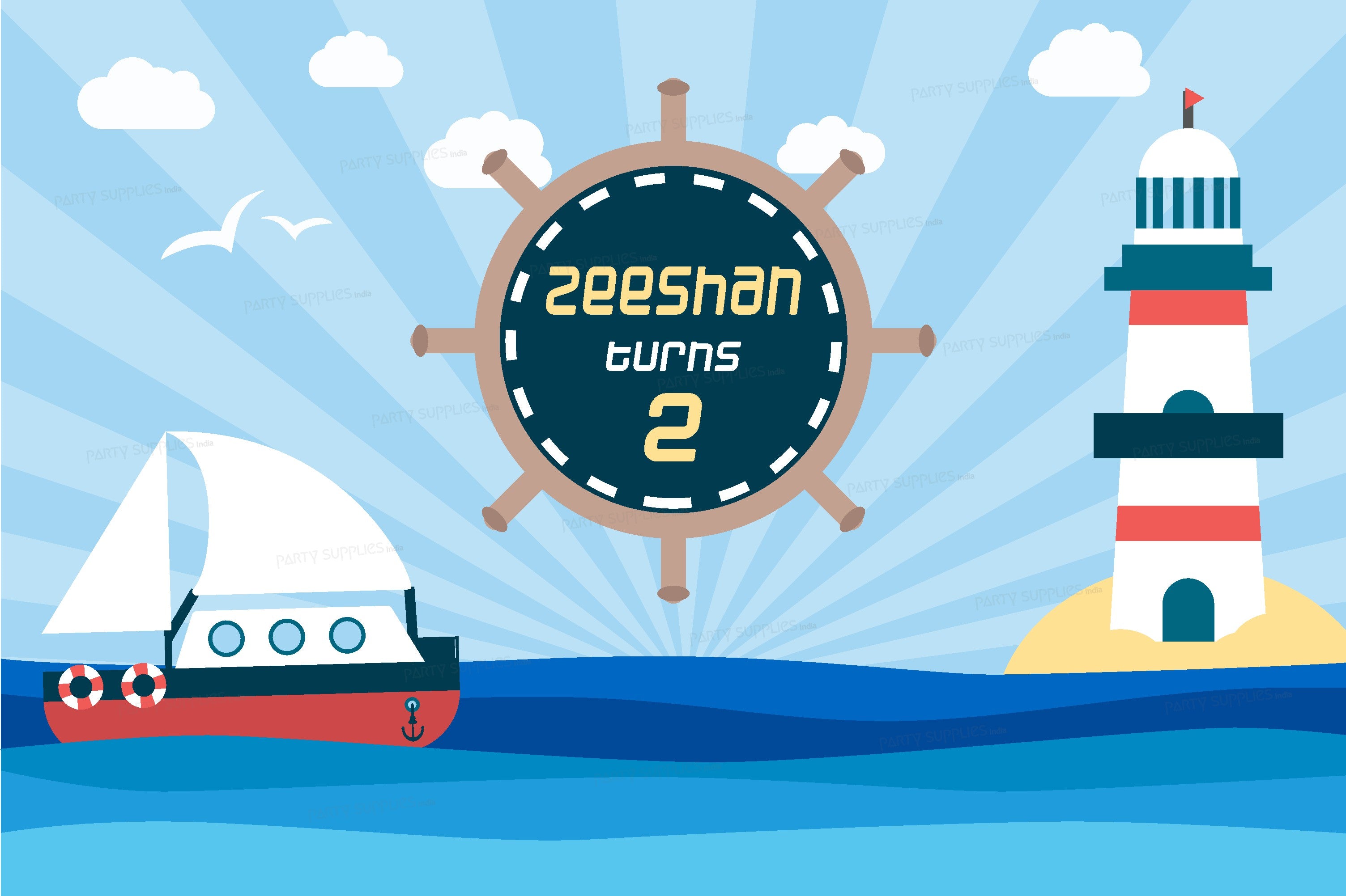 Sailor Theme Personalized Backdrop