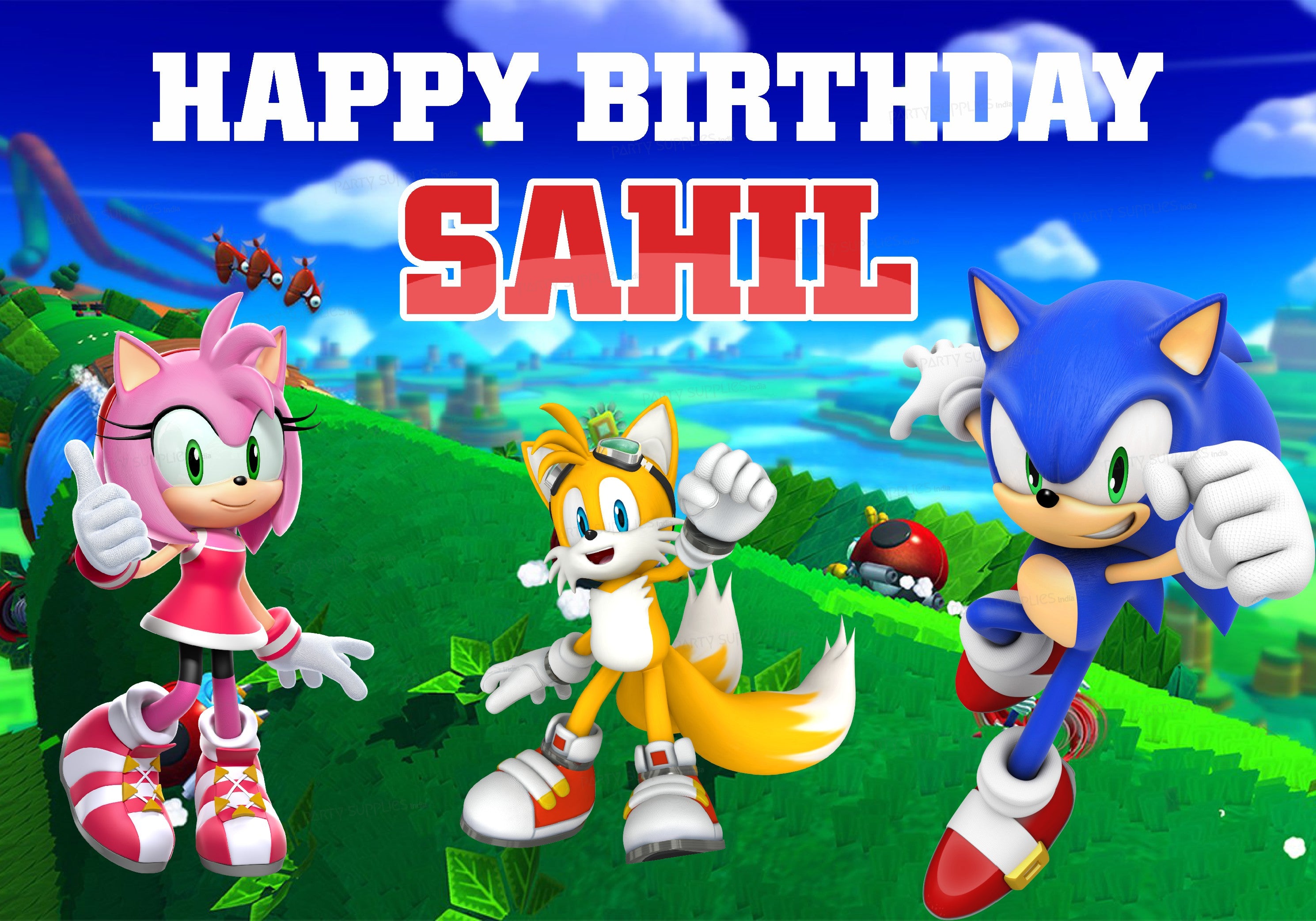 Sonic the Hedgehog Theme Personalized Backdrop