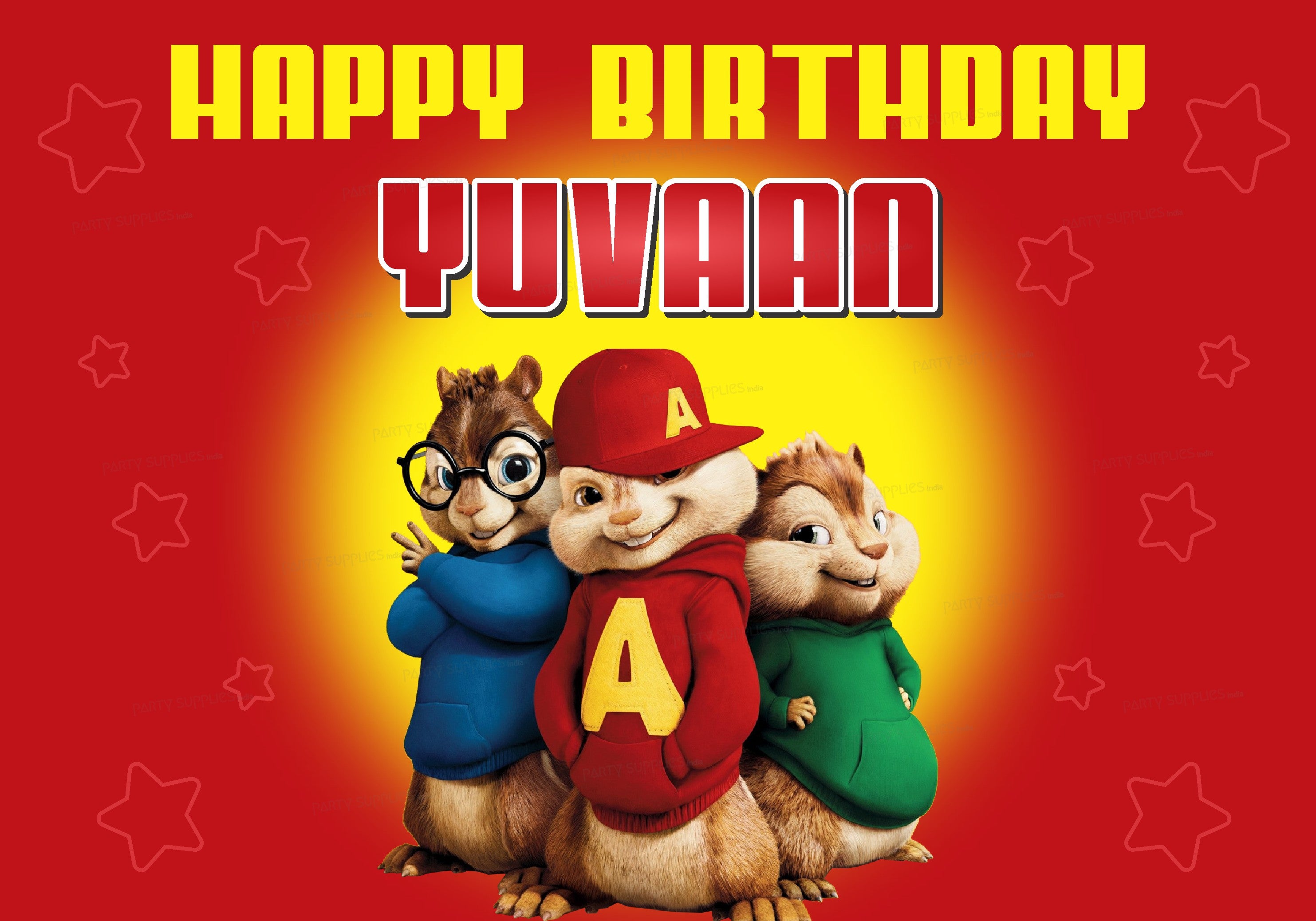 Alvin and Chipmunks Theme Personalized Backdrop