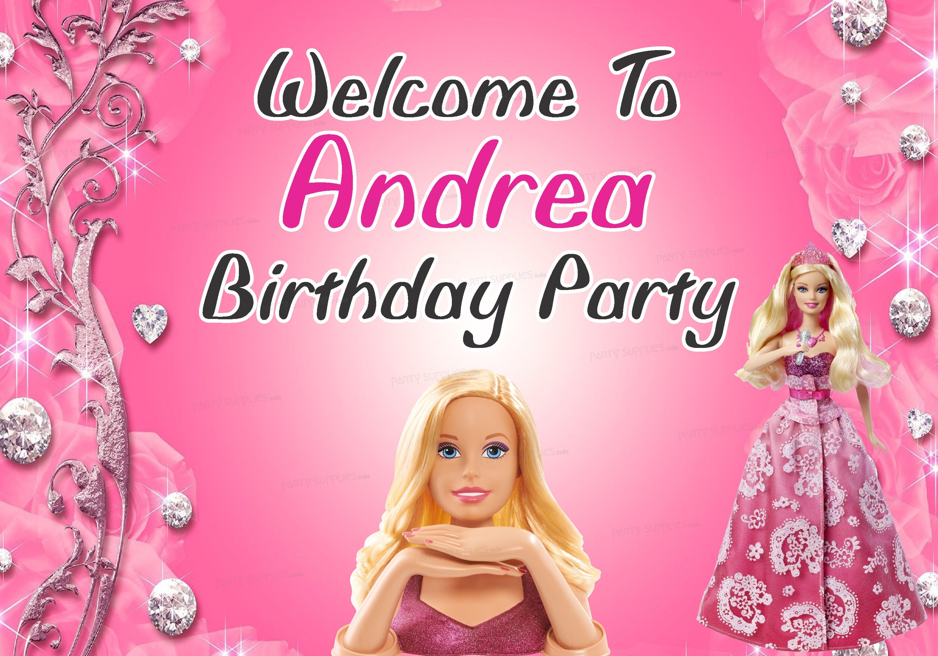 Barbie Theme Customized Welcome Board
