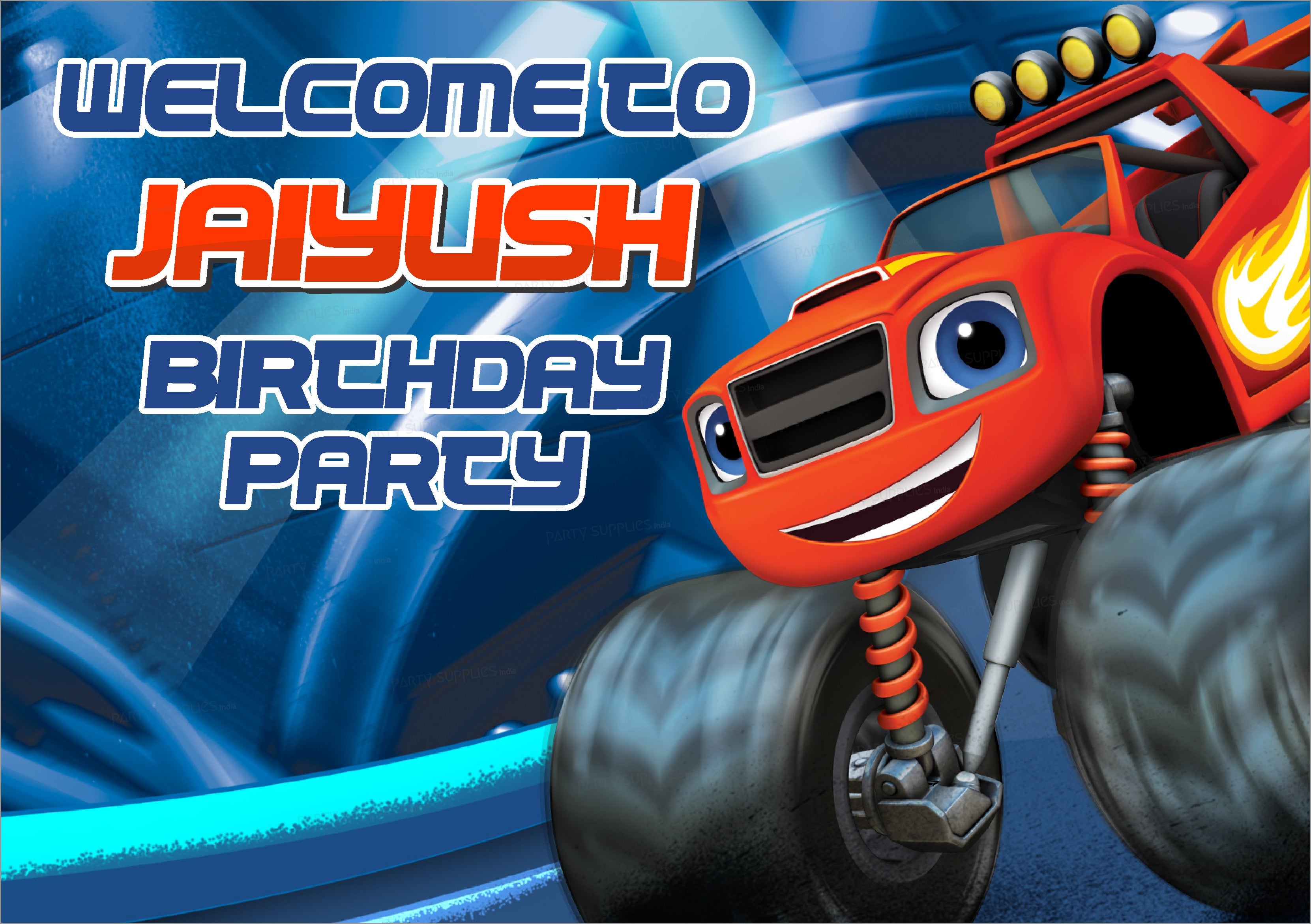 Blaze and the Monster Machines Theme Welcome Board - image 1 of 3 | Party Supplies India