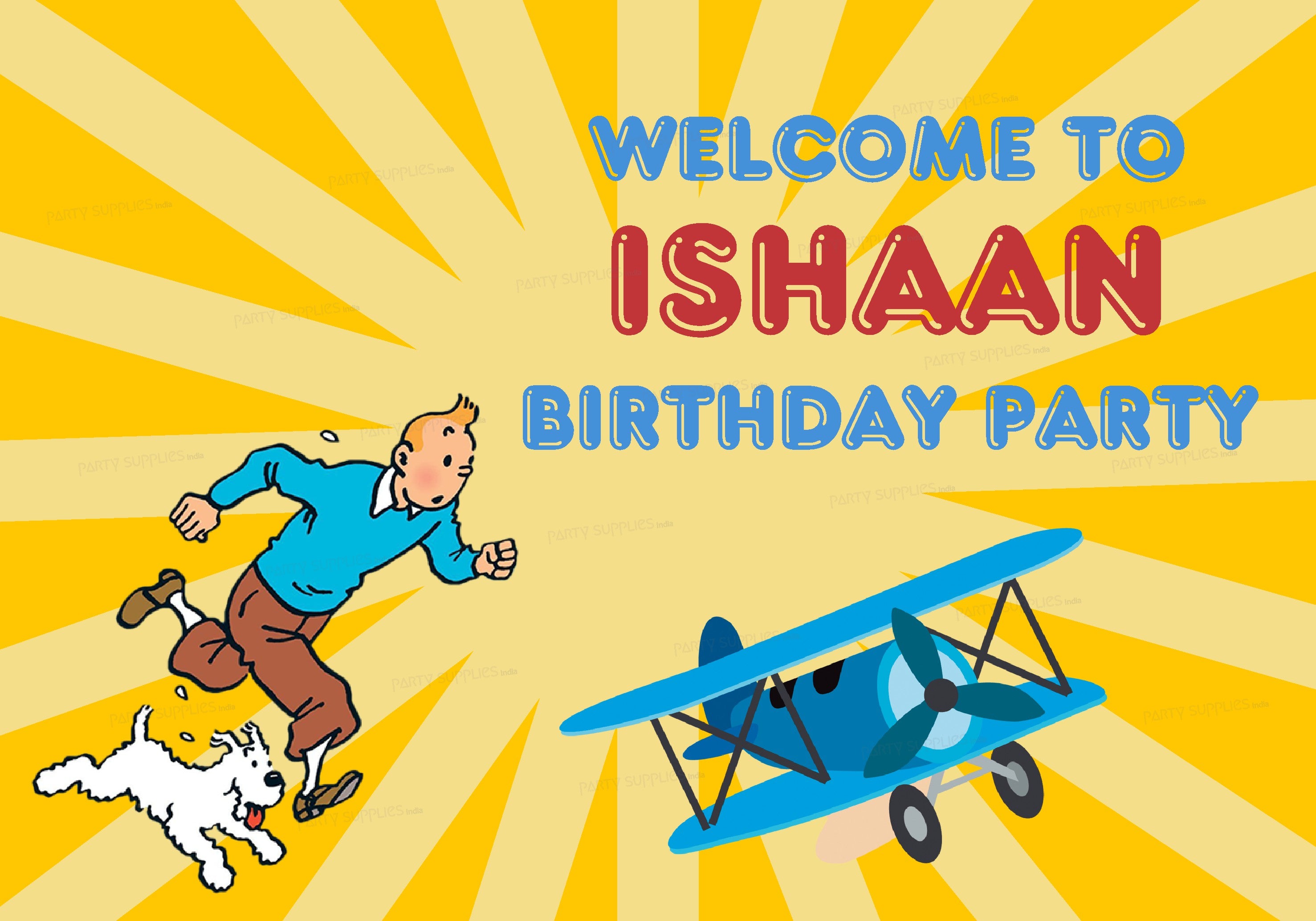 Tintin Theme Welcome Board