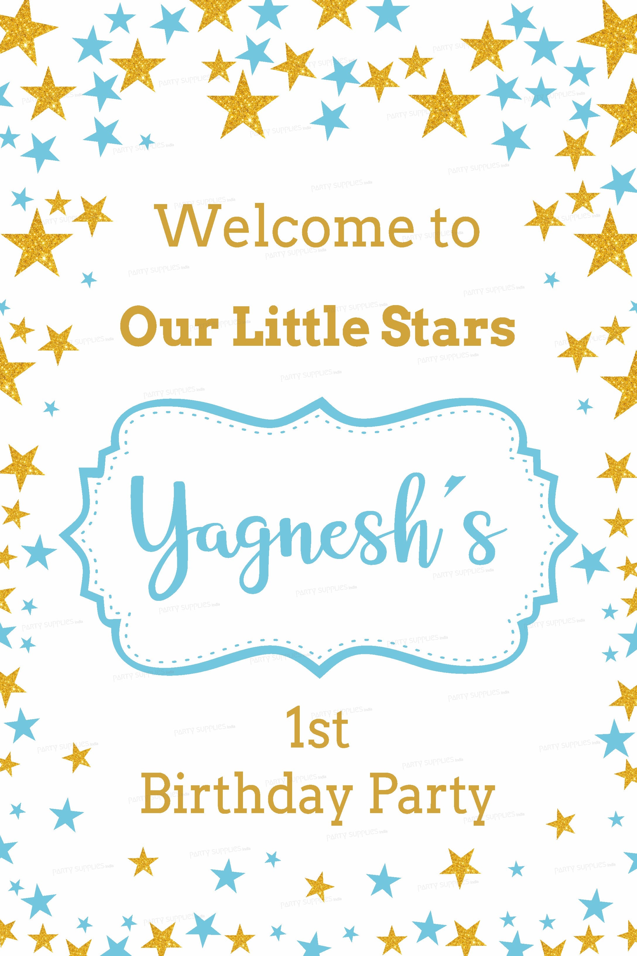 Twinkle Twinkle Little Star Boy Theme Customized Welcome Board - image 1 of 3 | Party Supplies India