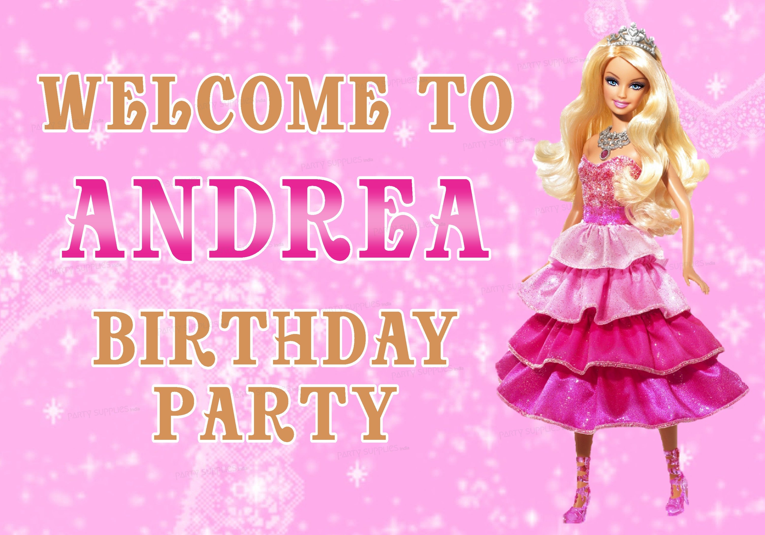Barbie Theme Personalized Welcome Board