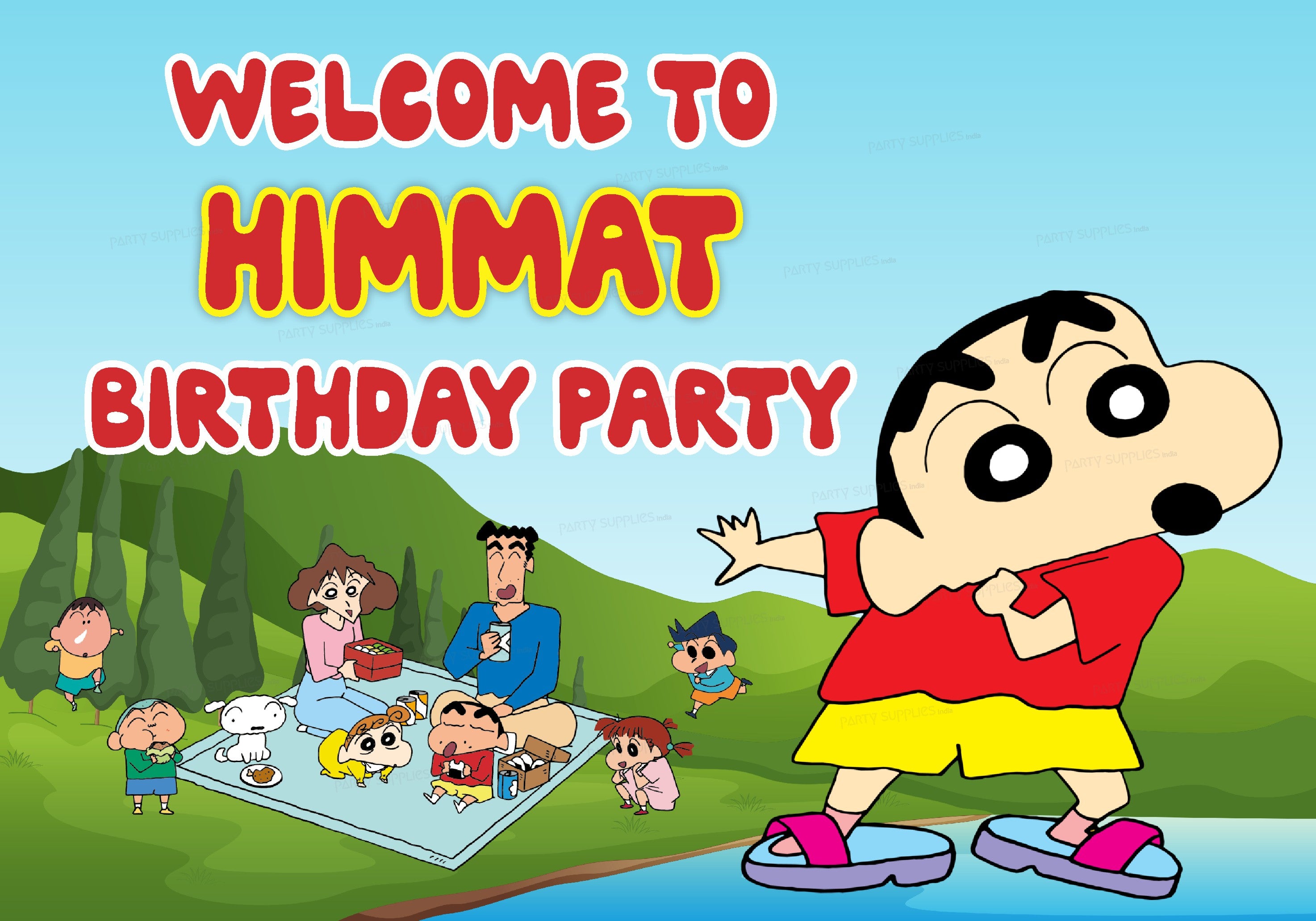 Shinchan Theme Customized Welcome Board