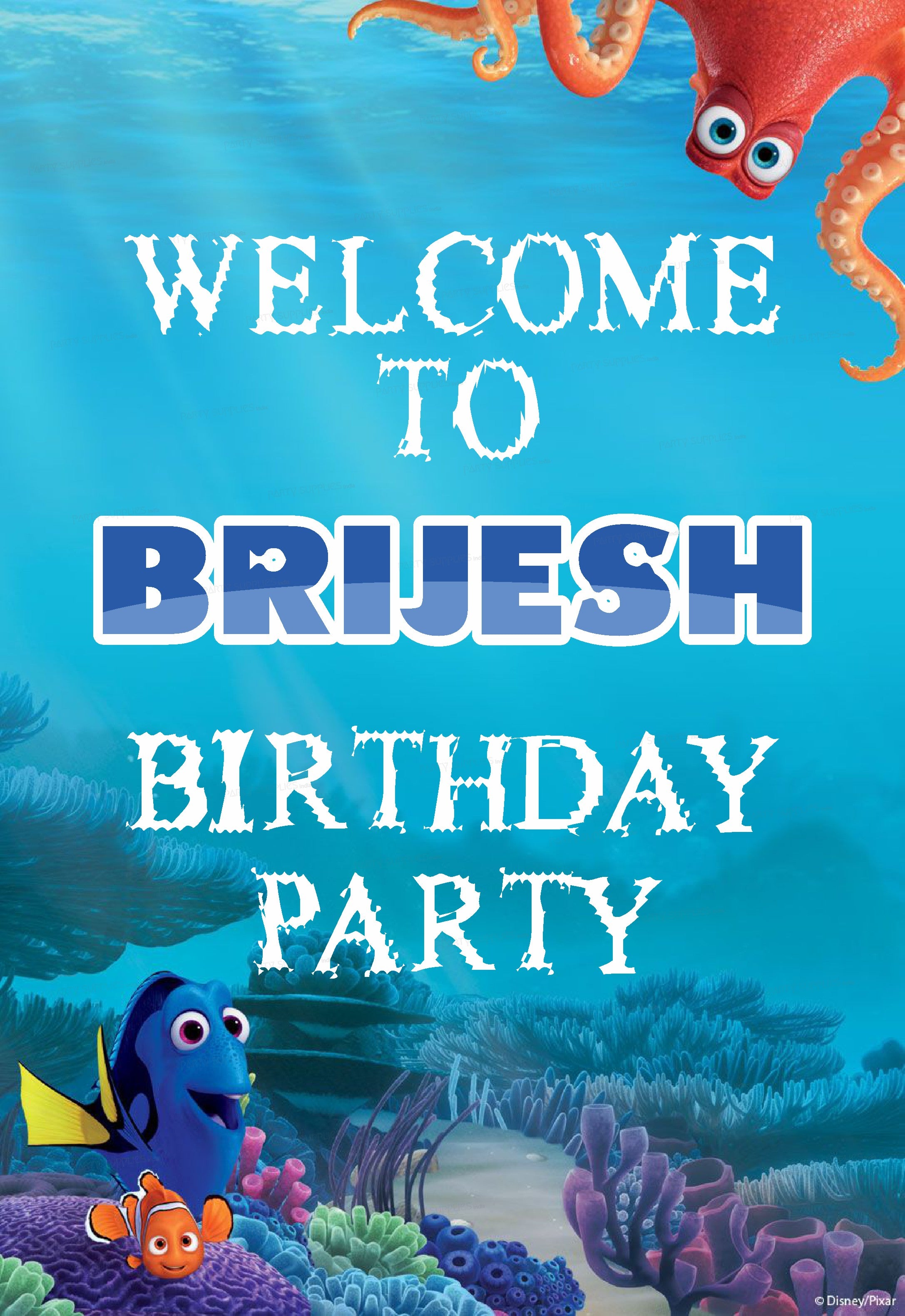 Nemo and Dory Theme Welcome Board