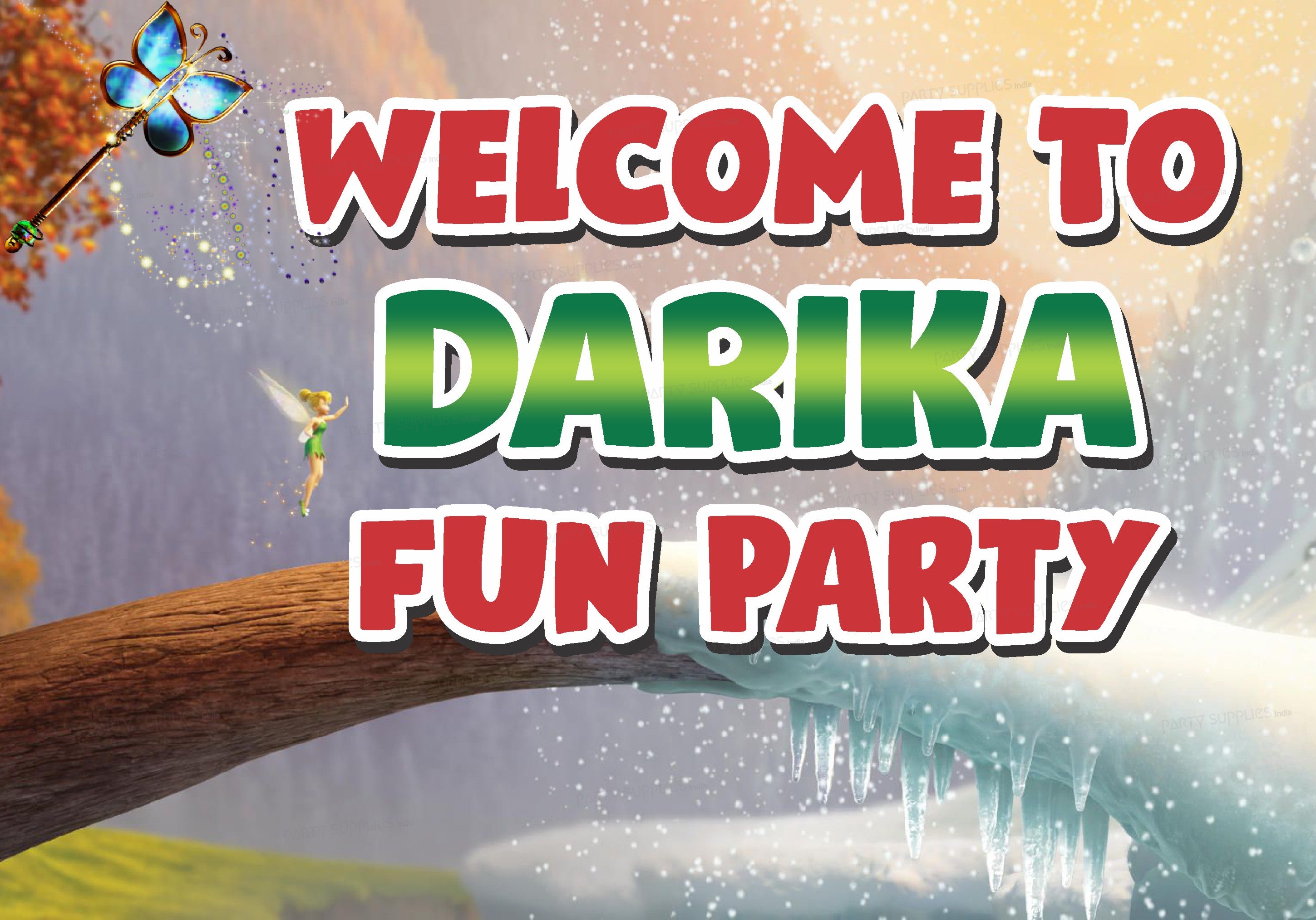 Tinker Bell Theme Personalized Welcome Board - image 1 of 3 | Party Supplies India