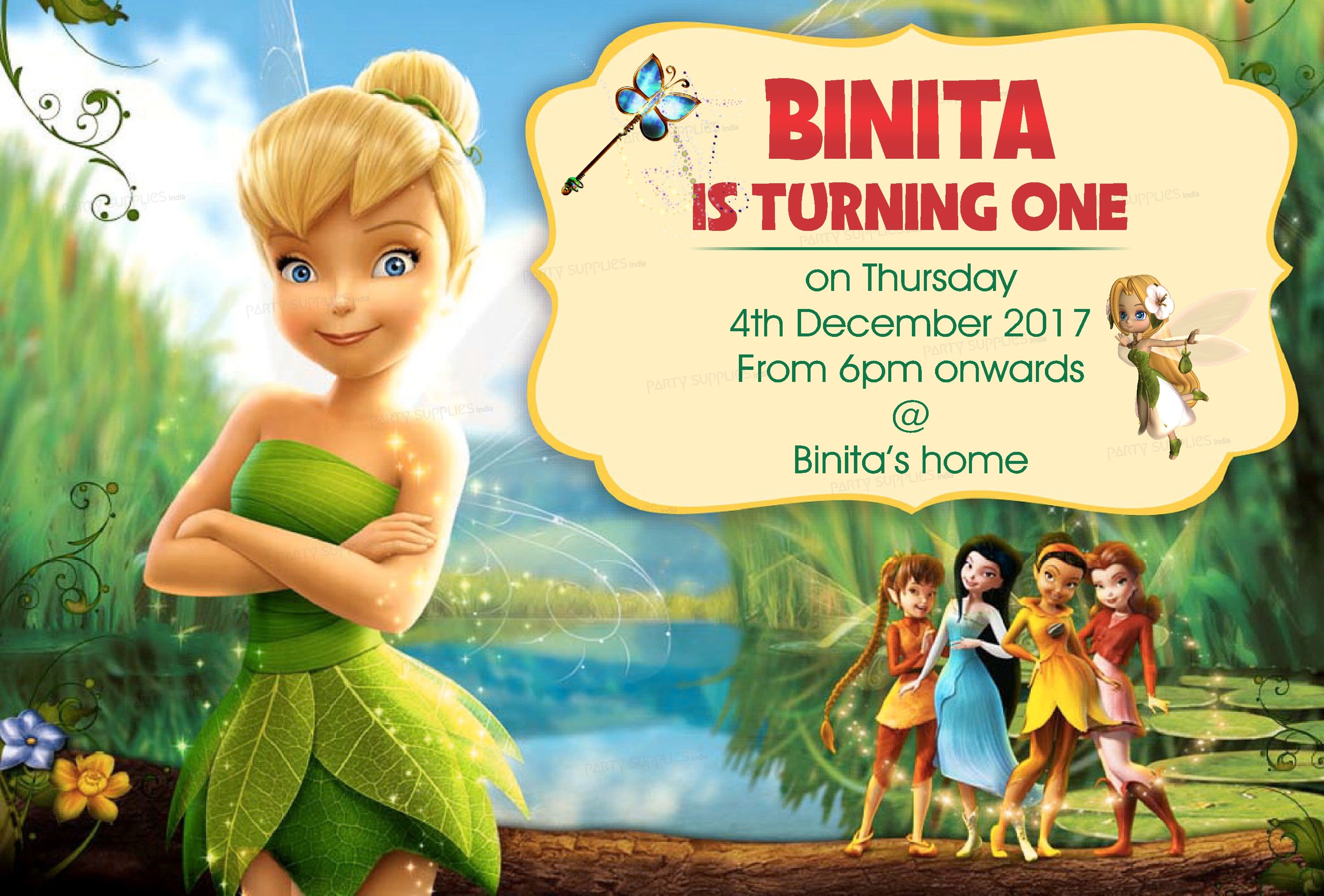 Tinker Bell Theme Invite